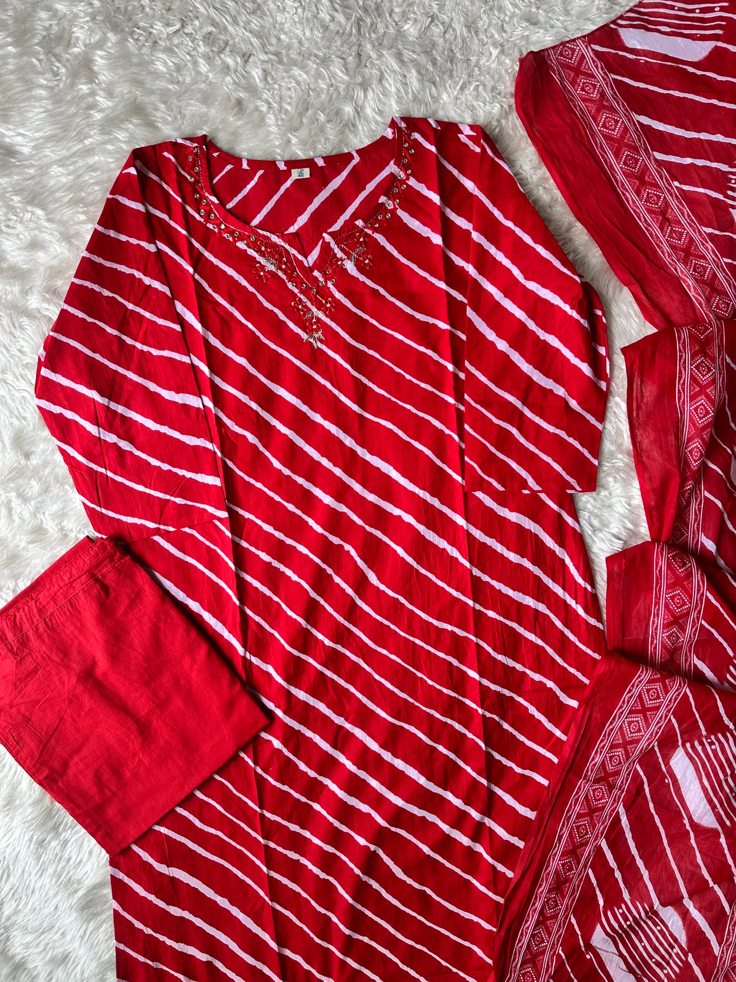 Premium Cotton Kurti Pant Dupatta Set