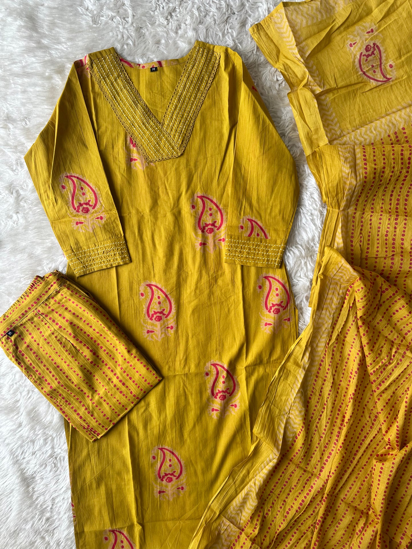Budget Friendly Kurti Pant Dupatta Set