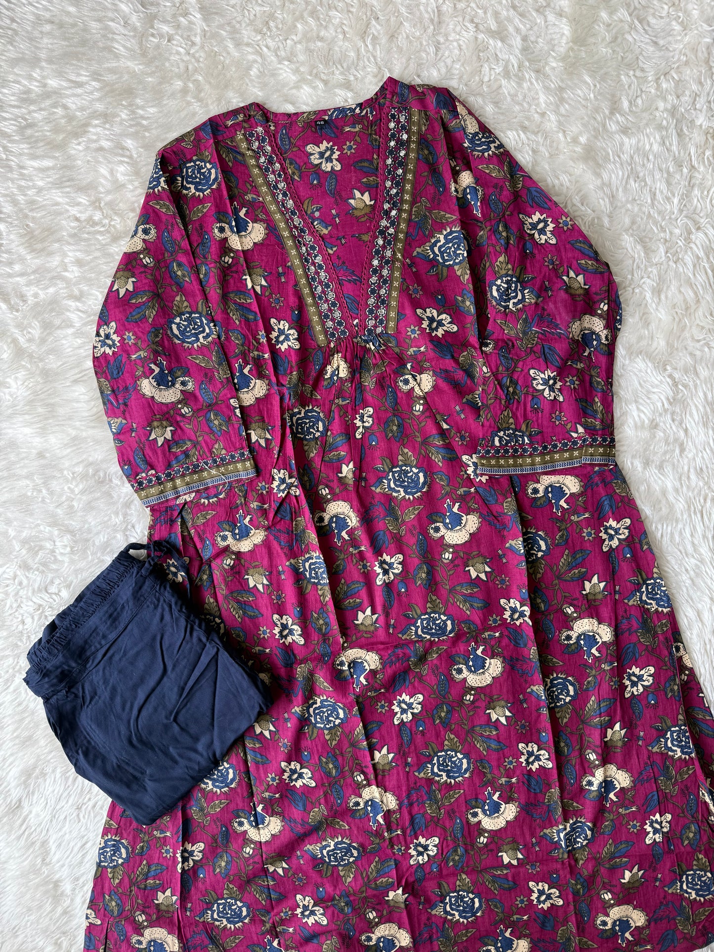 Cotton Flare Kurti Pant Set
