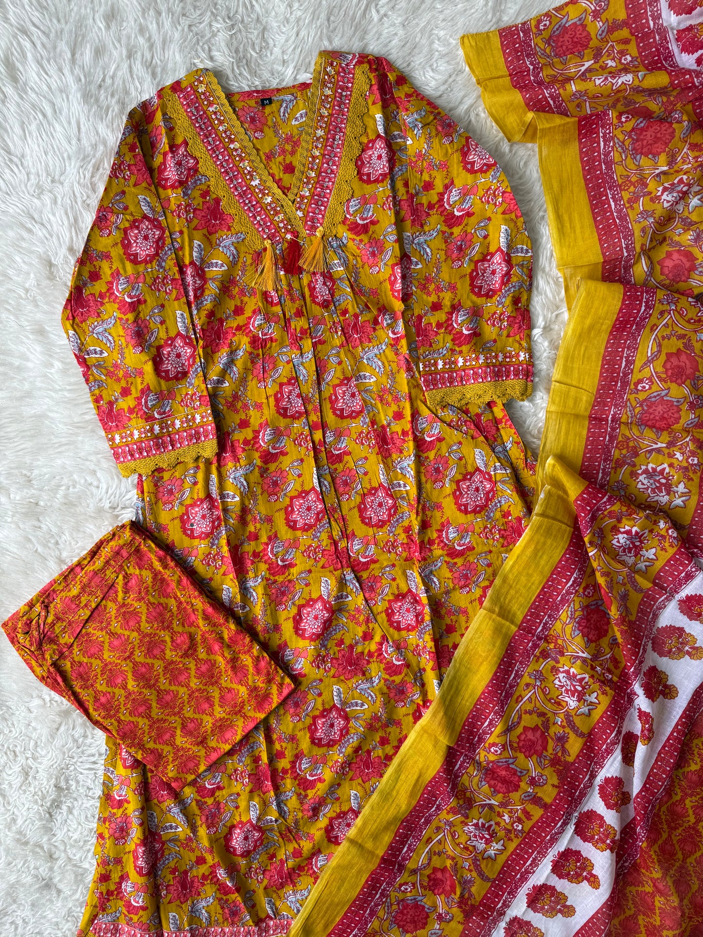 Budget Friendly FLARE Kurti Pant Dupatta Set