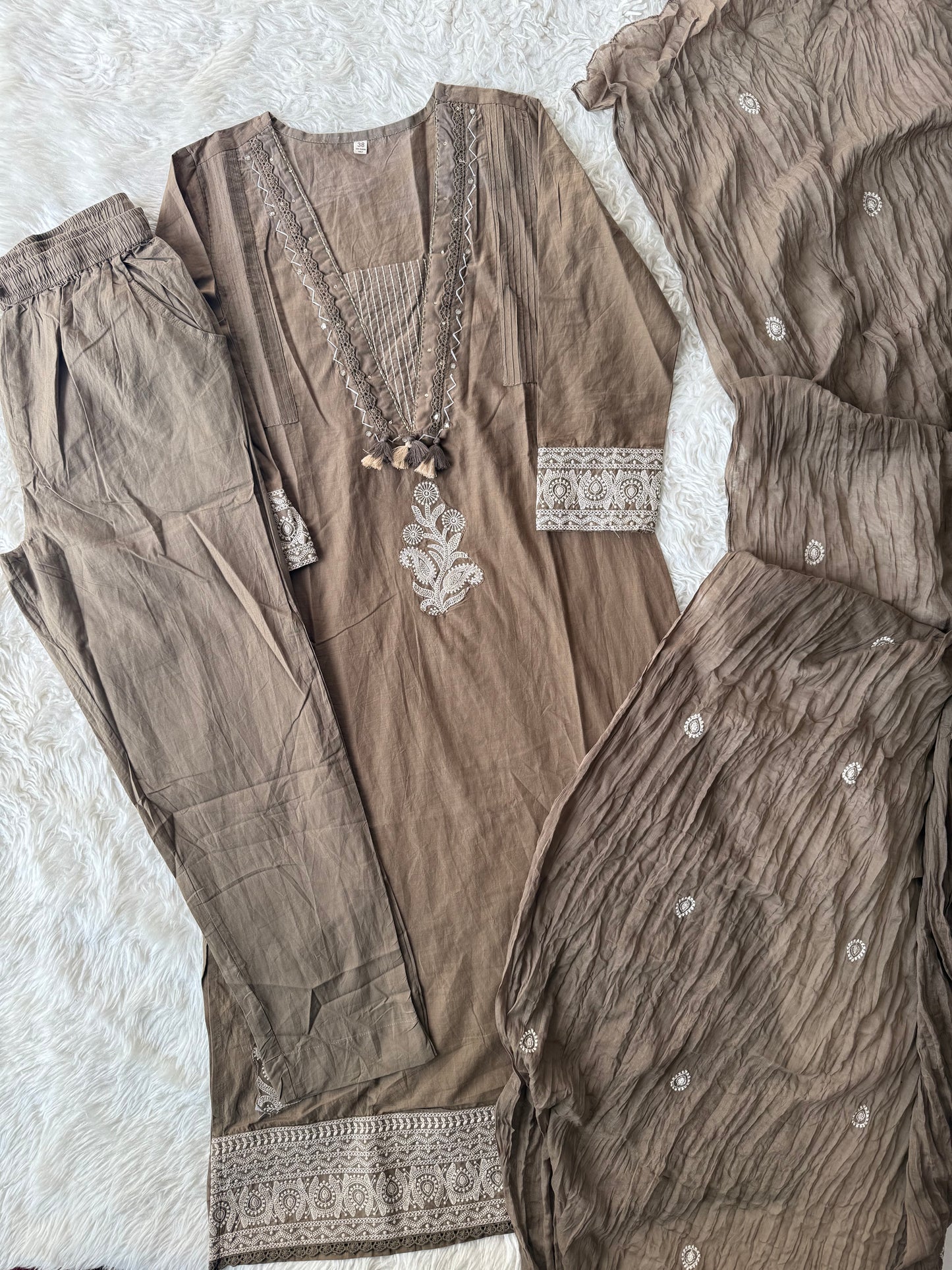 Premium Cotton Kurti Pant Dupatta Set