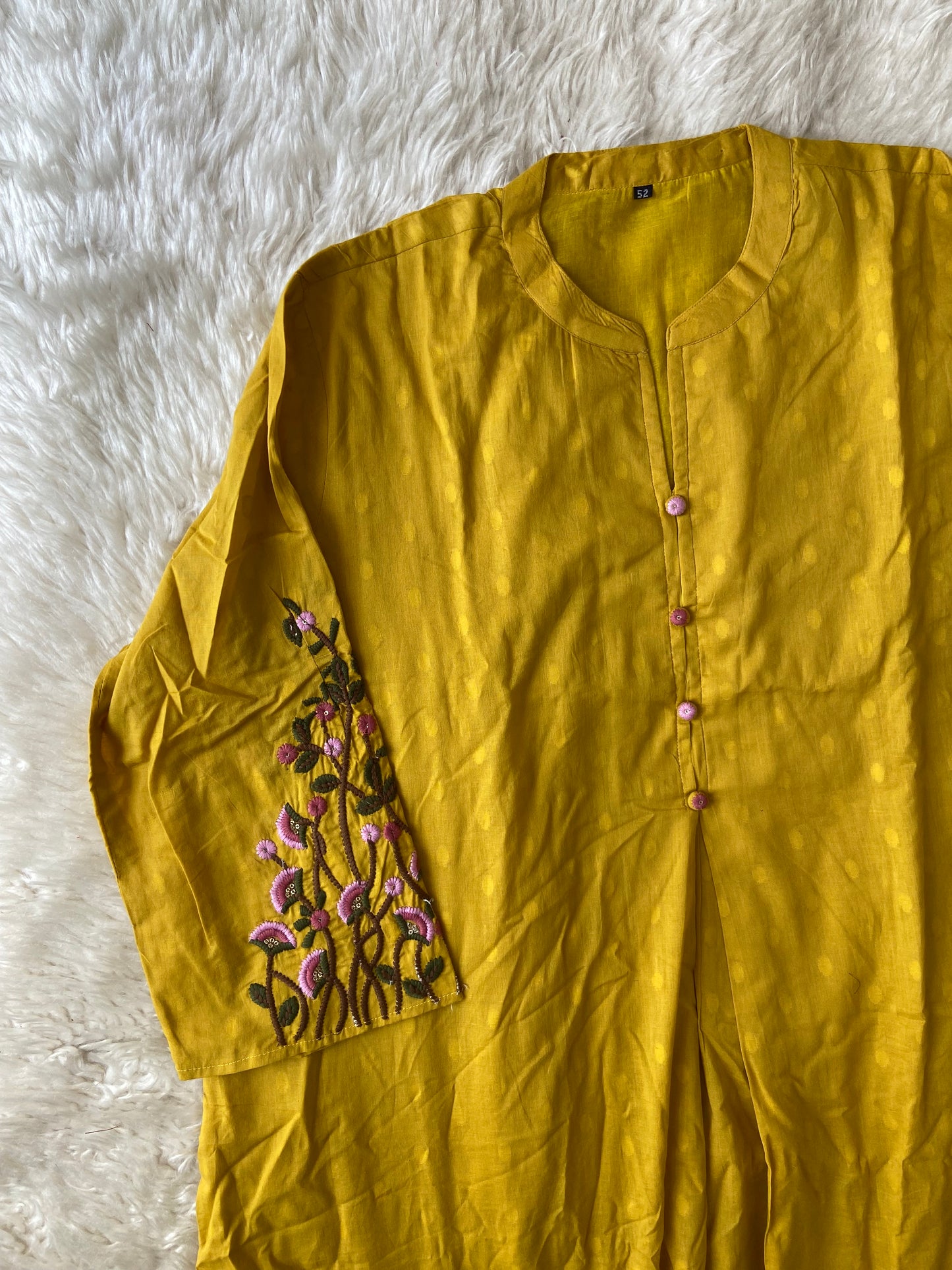Premium Cotton Thread Work Kurti Pant Dupatta Set