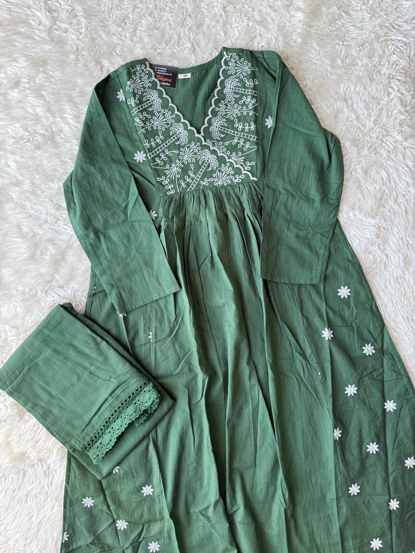 Khadi Cotton Kurti Plazo Set