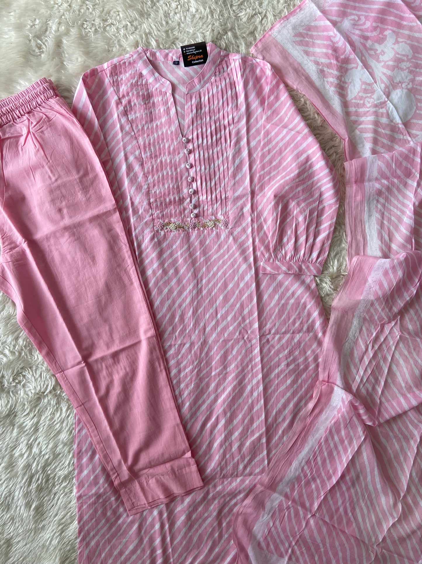 Premium Cotton Kurti Pant Dupatta Set