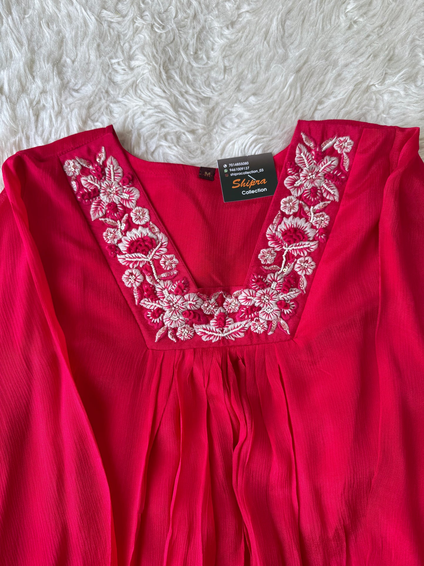 Pure Chinon Kurti Pant Dupatta Set