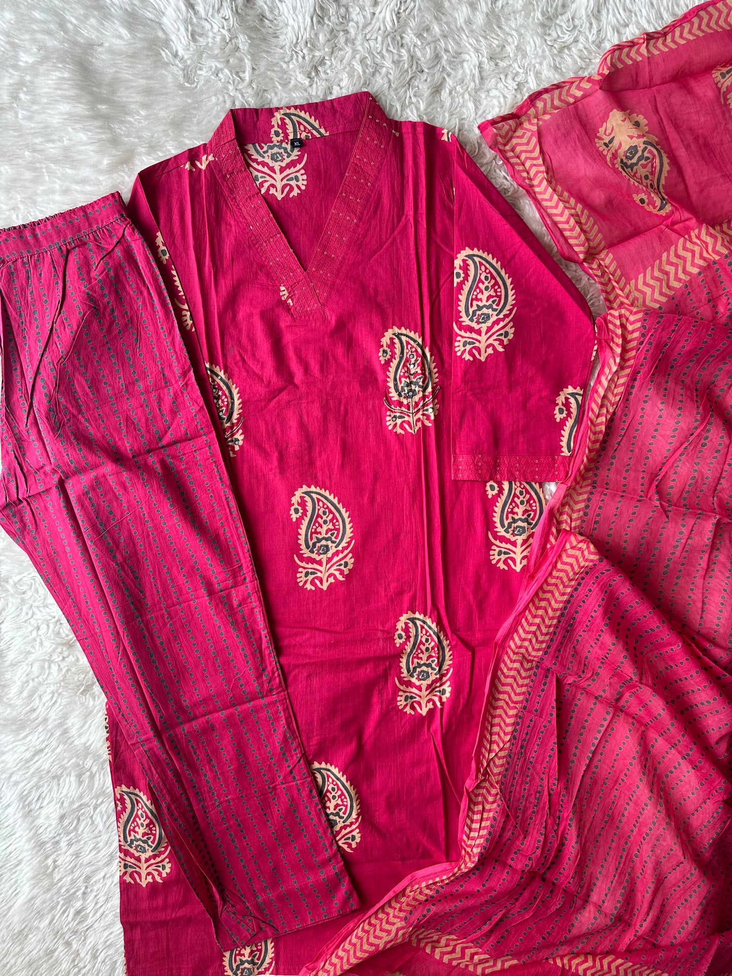 Budget Friendly Kurti Pant Dupatta Set