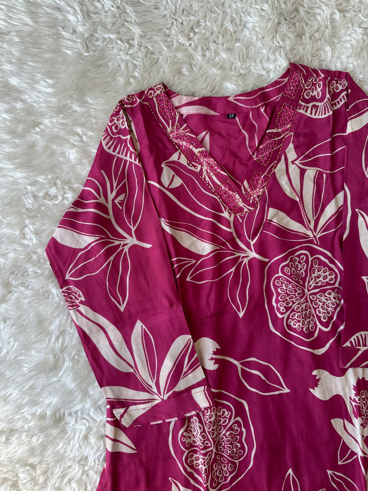 Crepe Silk Kurti Pant Set