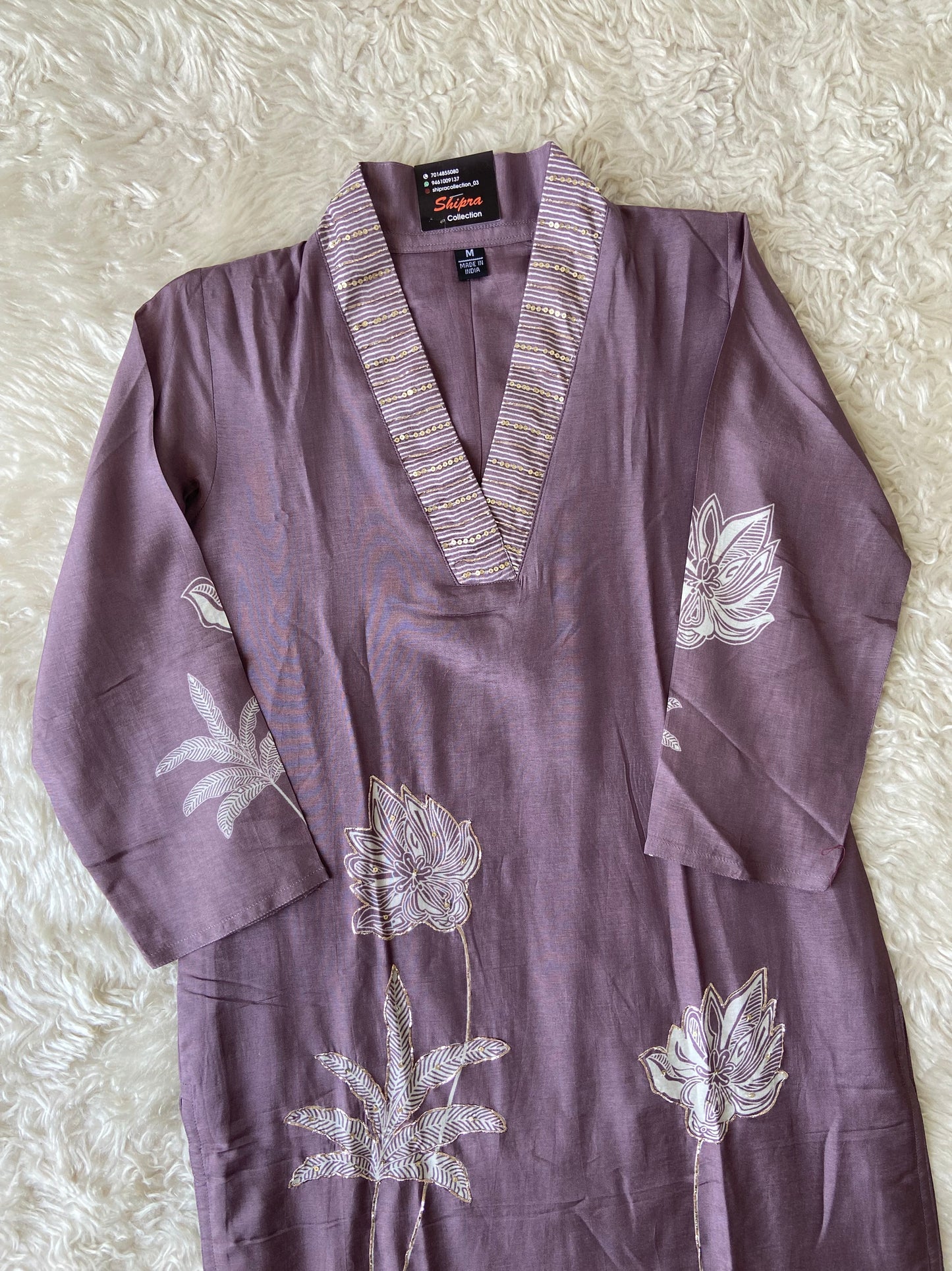 Russian Silk Kurti Pant Dupatta Set