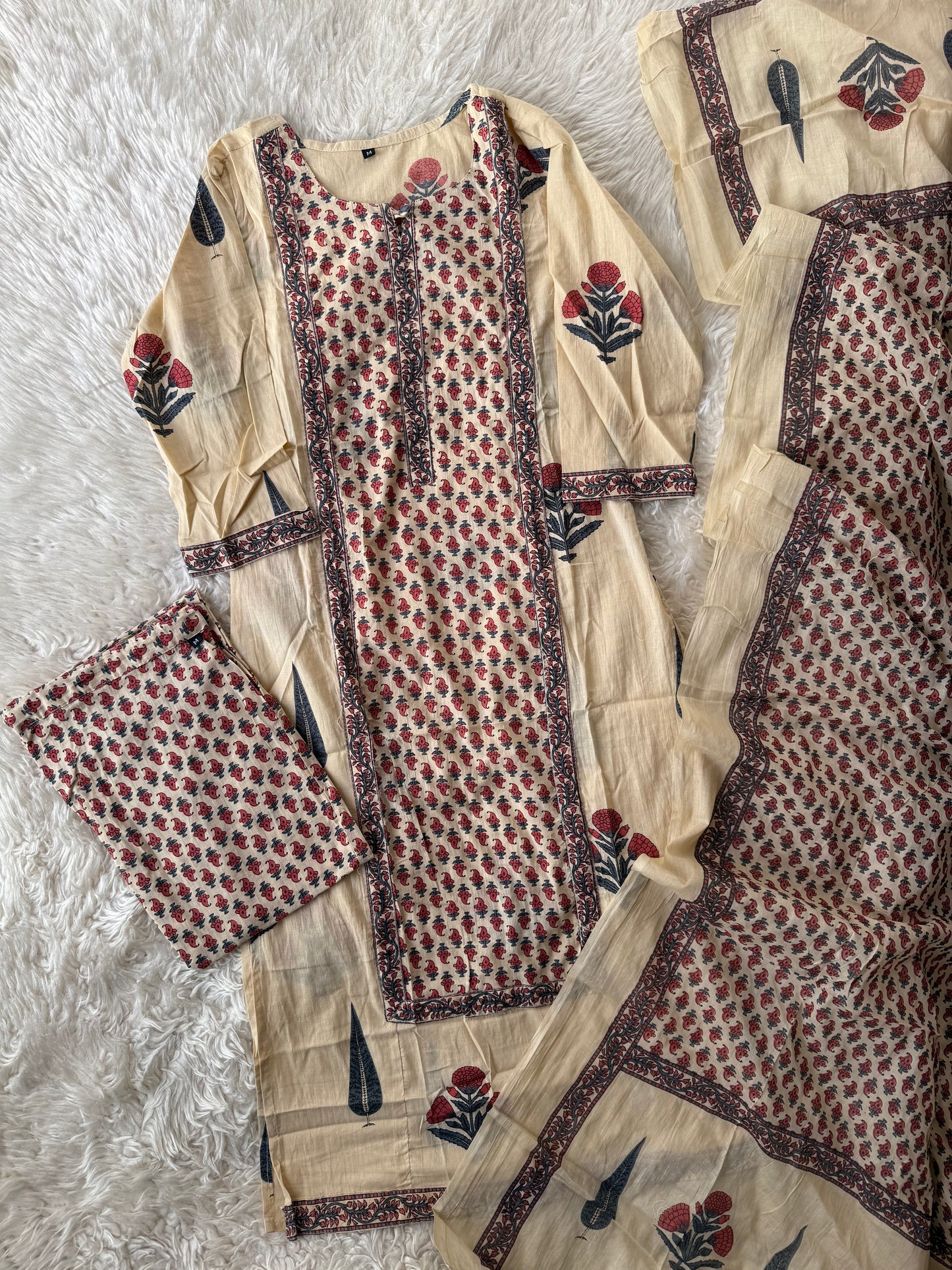Budget Friendly Kurti Pant Dupatta Set