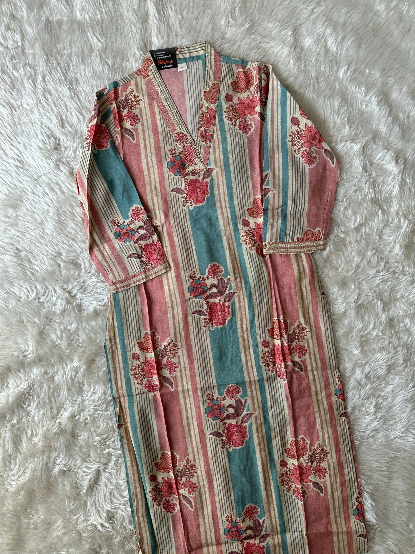 Pure Muslin Silk Kurti Pant Set