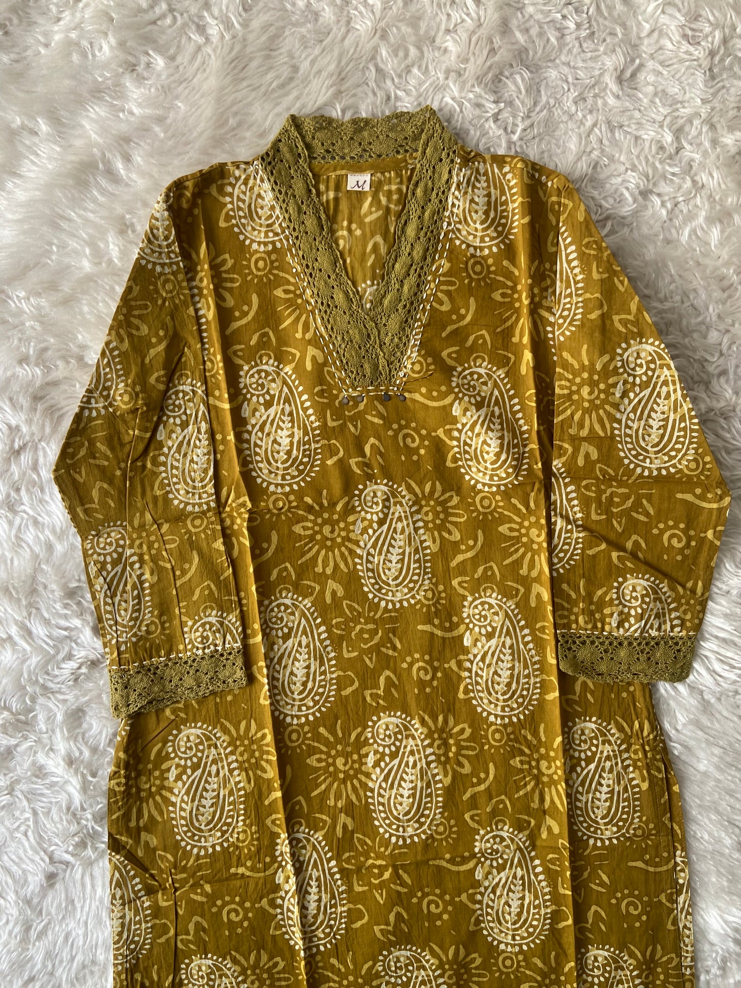 V-Neck Lace Details Kurti