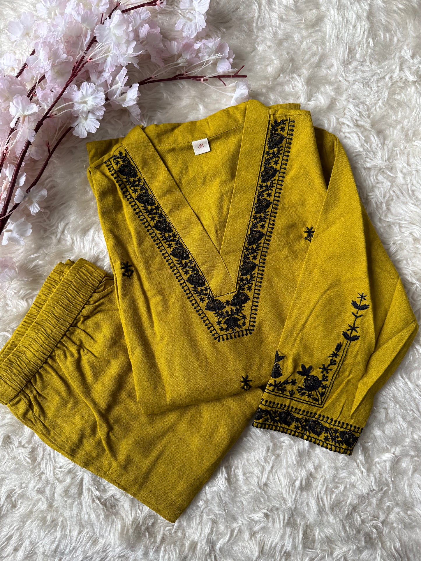 Khadi Cotton Kurti Pant Set