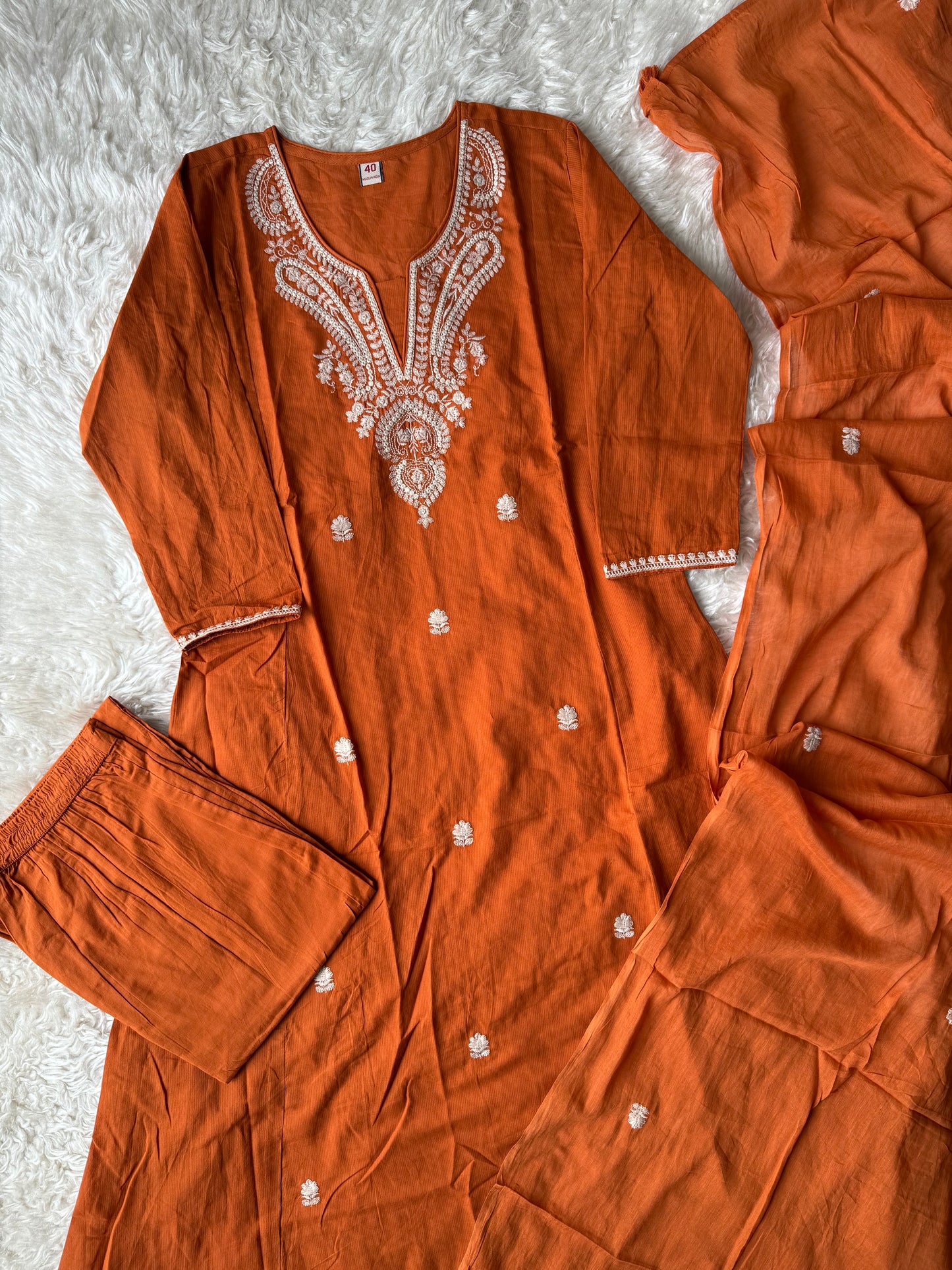 Premium Cotton Kurti Pant Dupatta Set