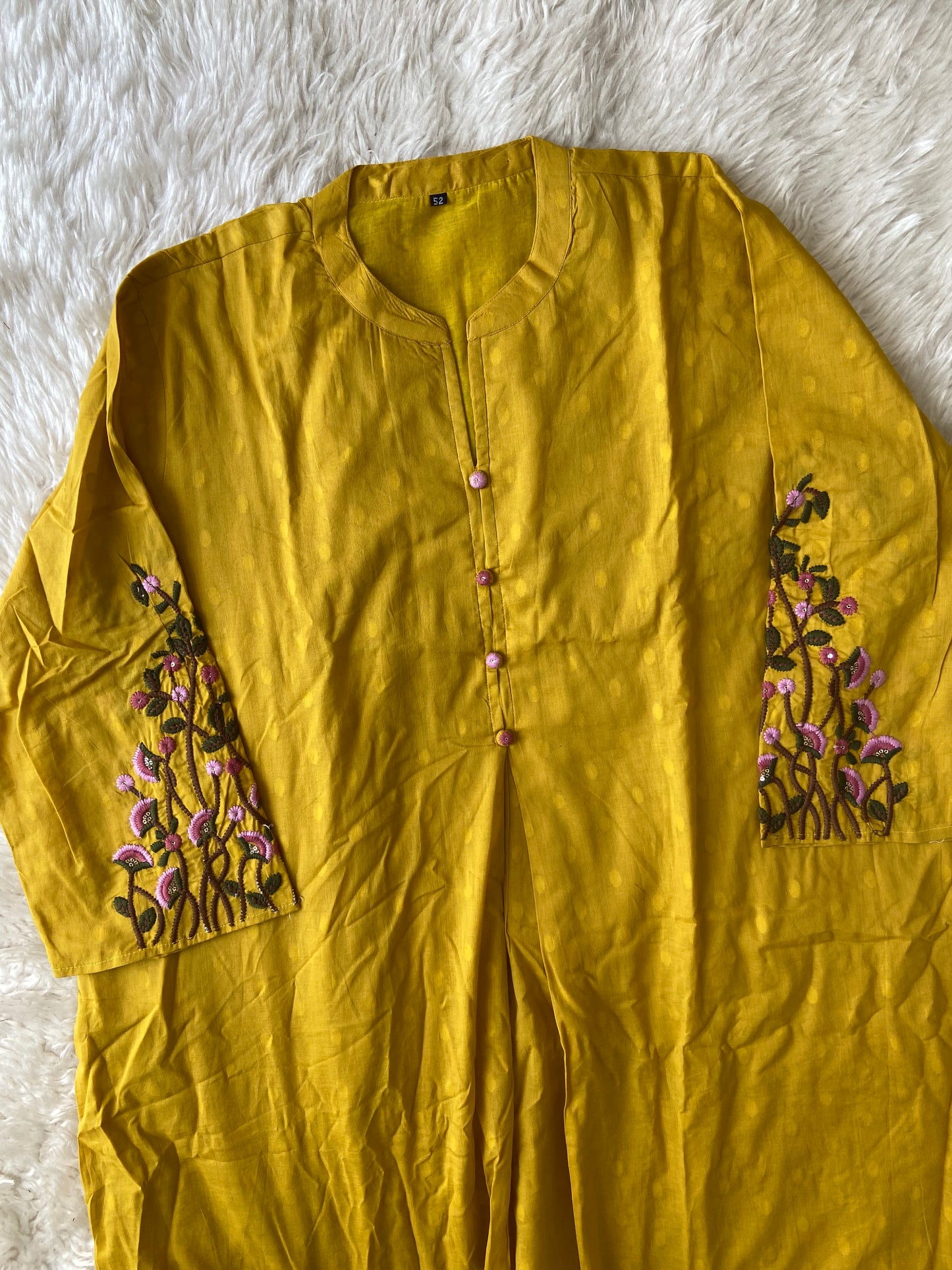 Premium Cotton Thread Work Kurti Pant Dupatta Set