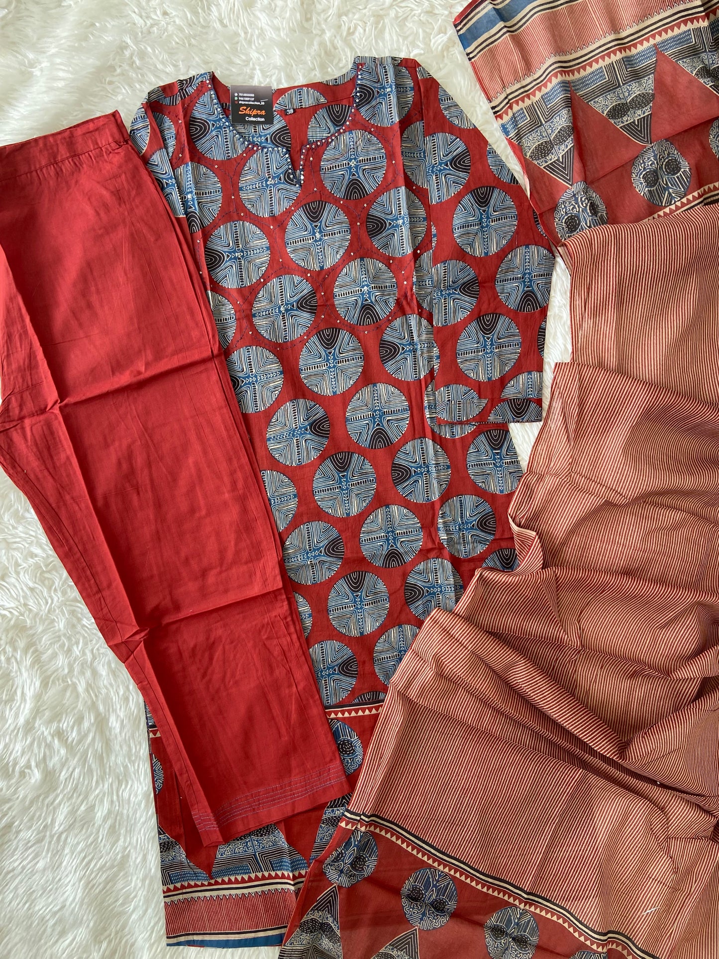 Premium Cotton Kurti Pant Dupatta Set