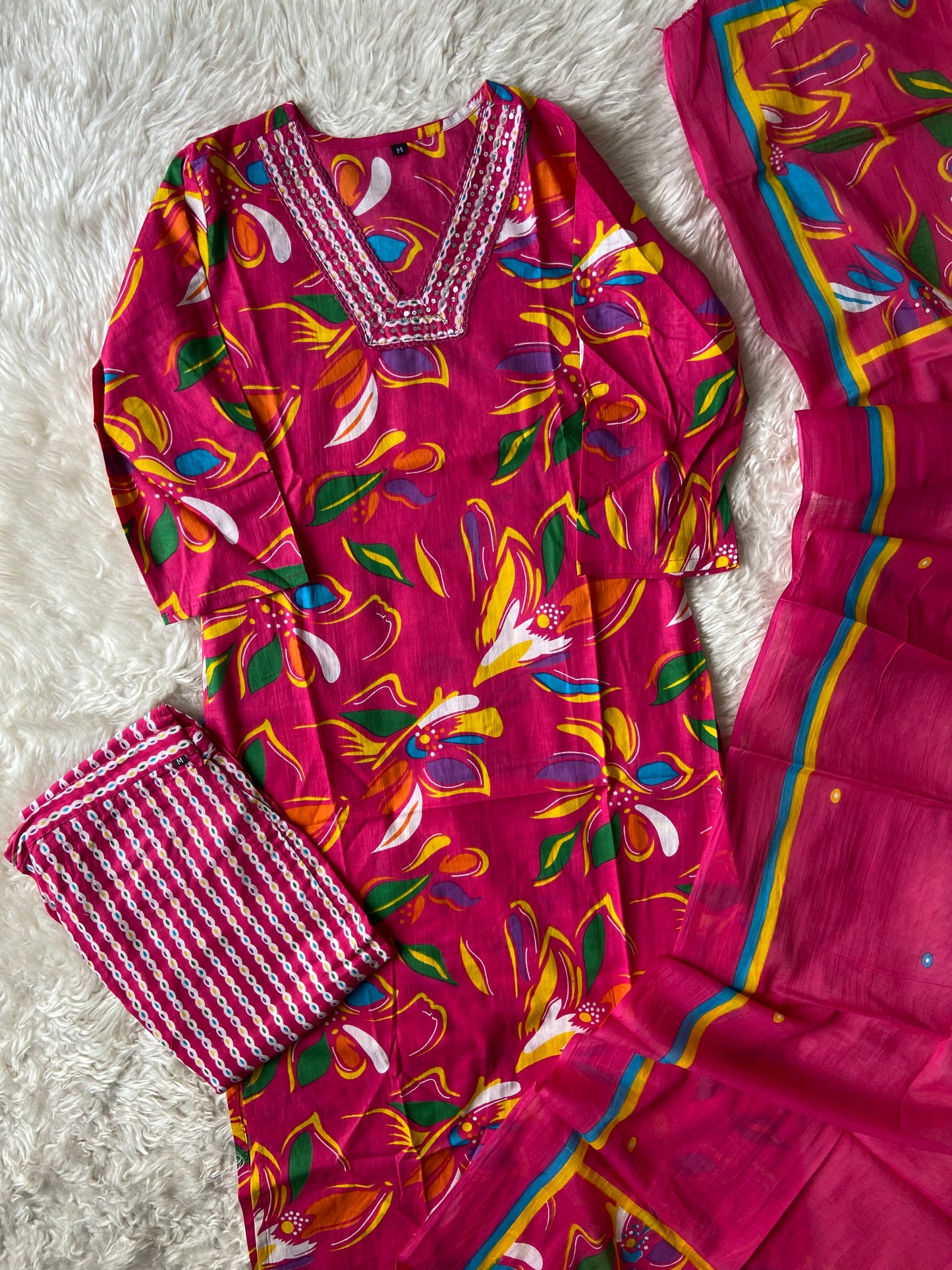 Budget Friendly Kurti Pant Dupatta Set