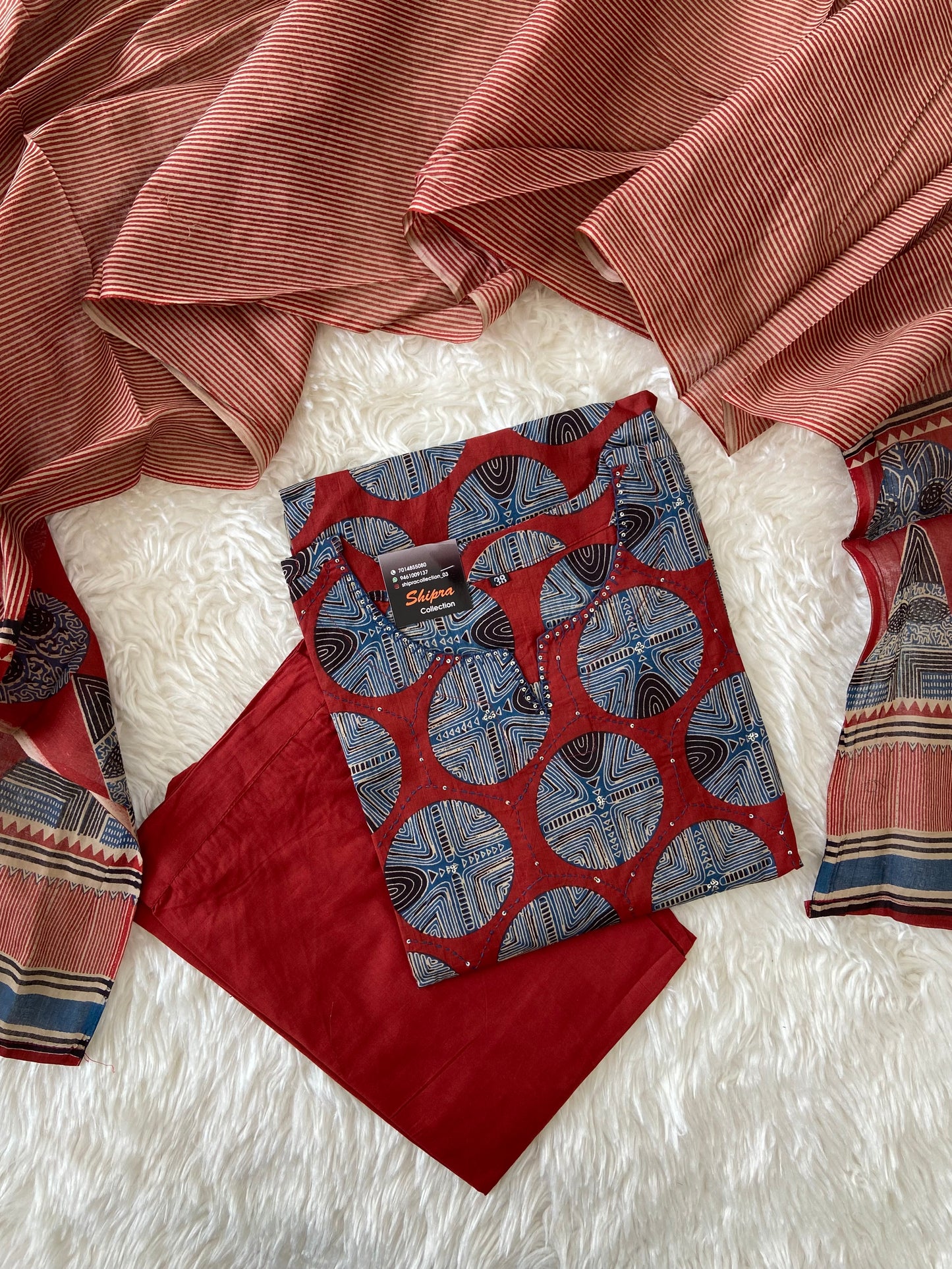 Premium Cotton Kurti Pant Dupatta Set