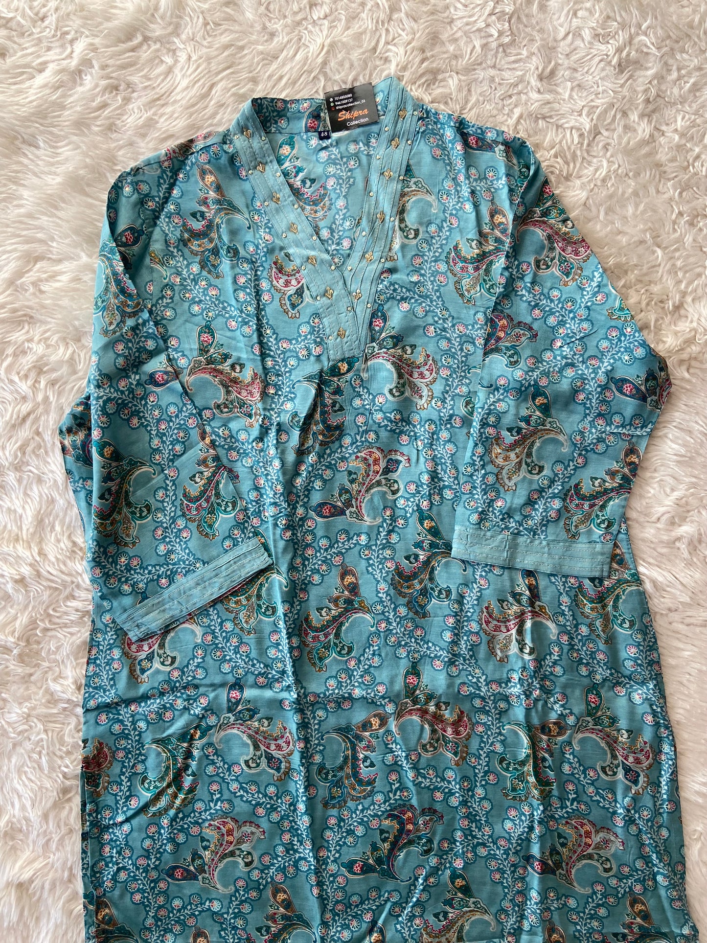 Premium Muslin Silk Kurti Pant Dupatta Set