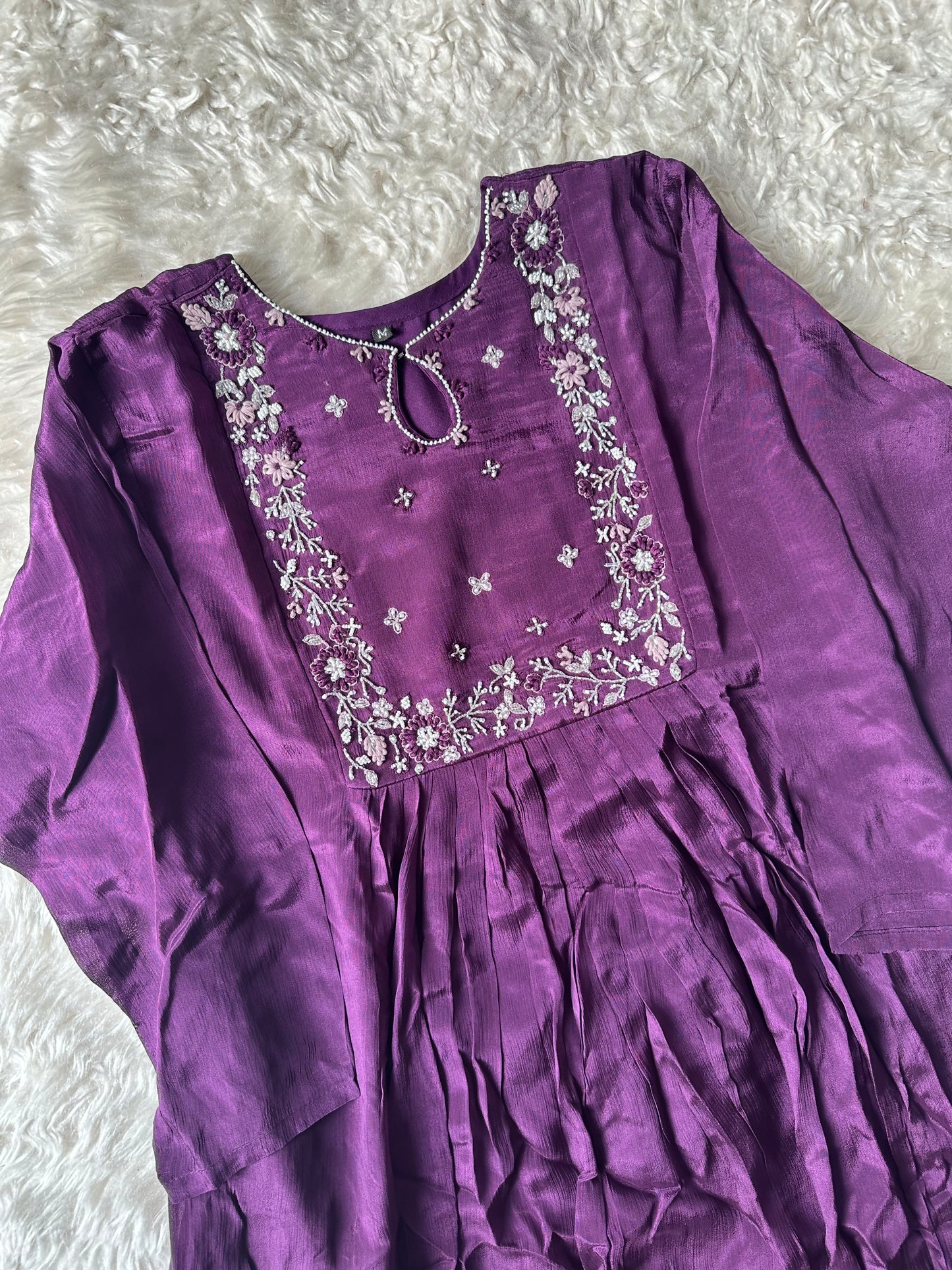 Pure Chinon Kurti Pant Dupatta Set