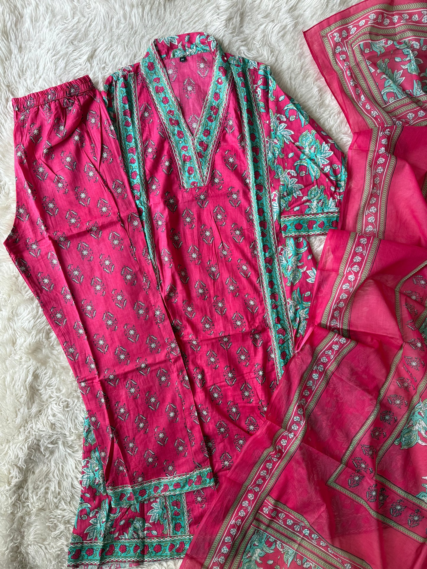 Budget Friendly Flare Kurti Pant Dupatta Set