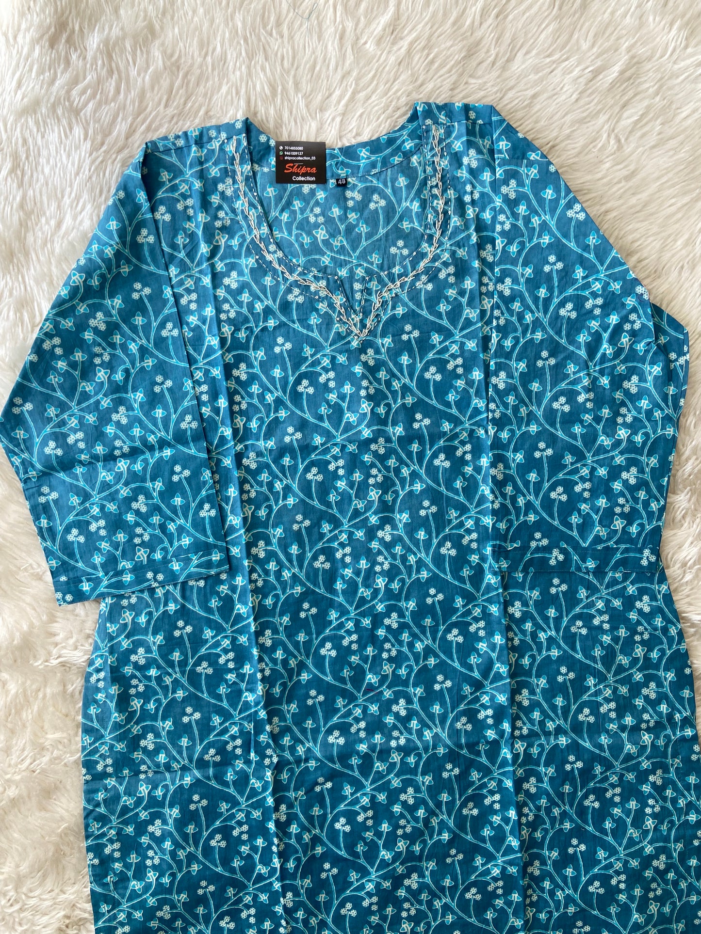Breathable Cotton Kurti Pant Cotton Dupatta Set