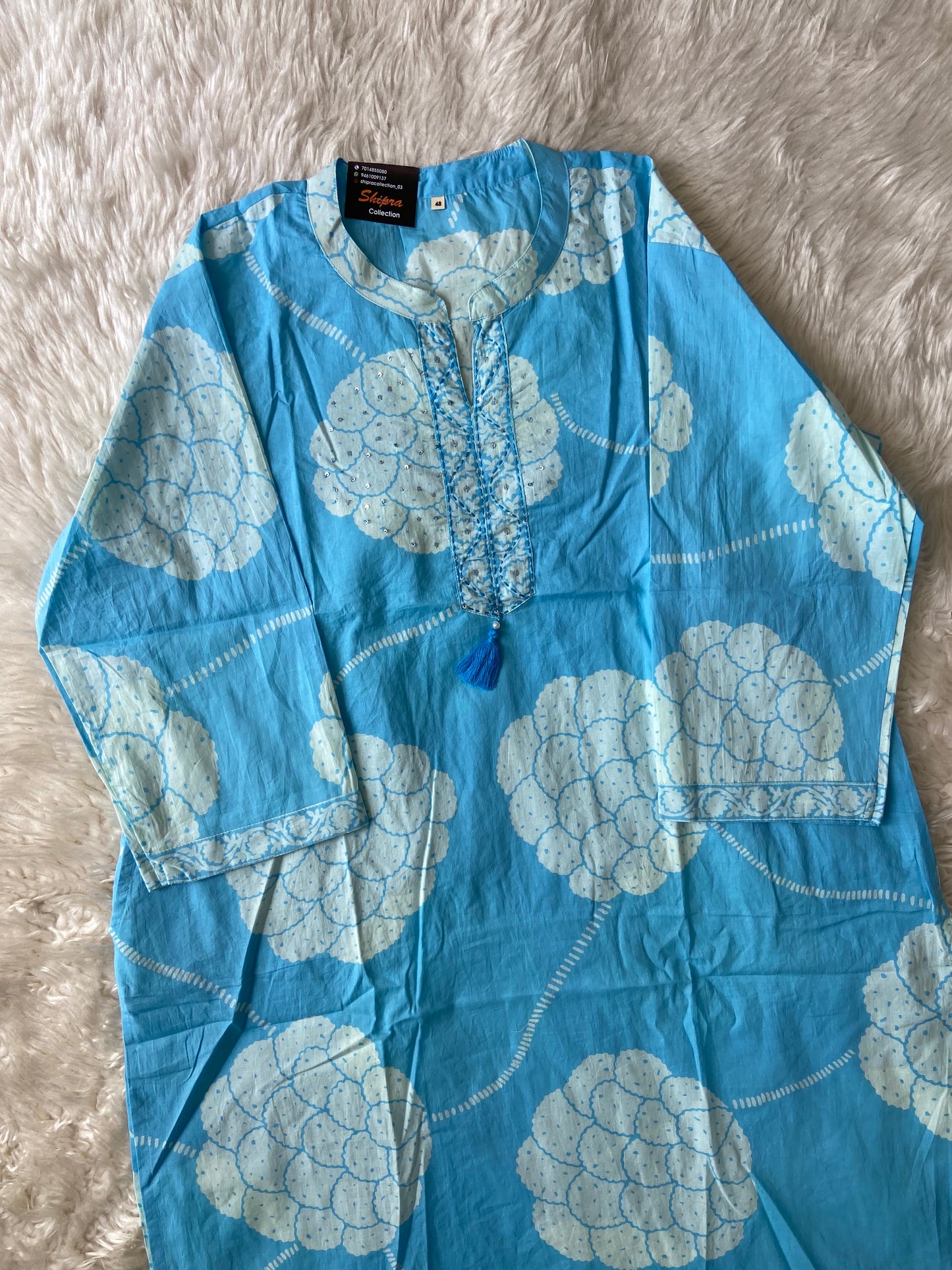 Breathable Cotton Kurti Pant Cotton Dupatta Set