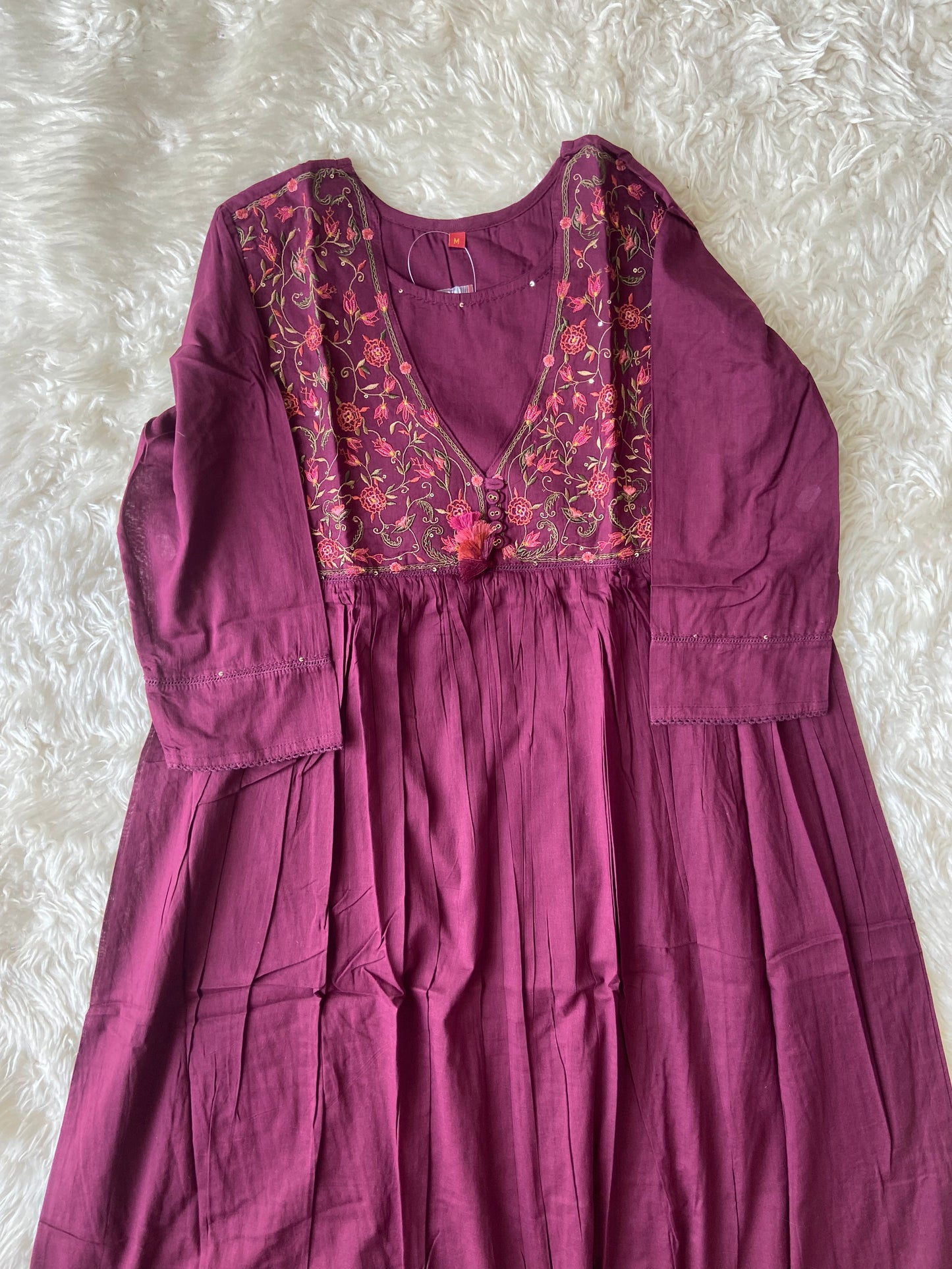 Premium Cotton Thread Work Kurti Pant Set