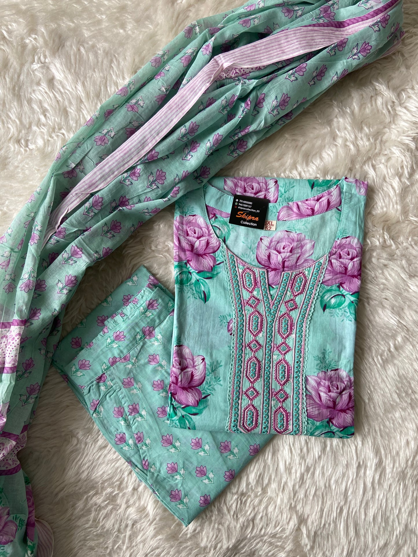 Premium Cotton Kurti Pant Dupatta Set