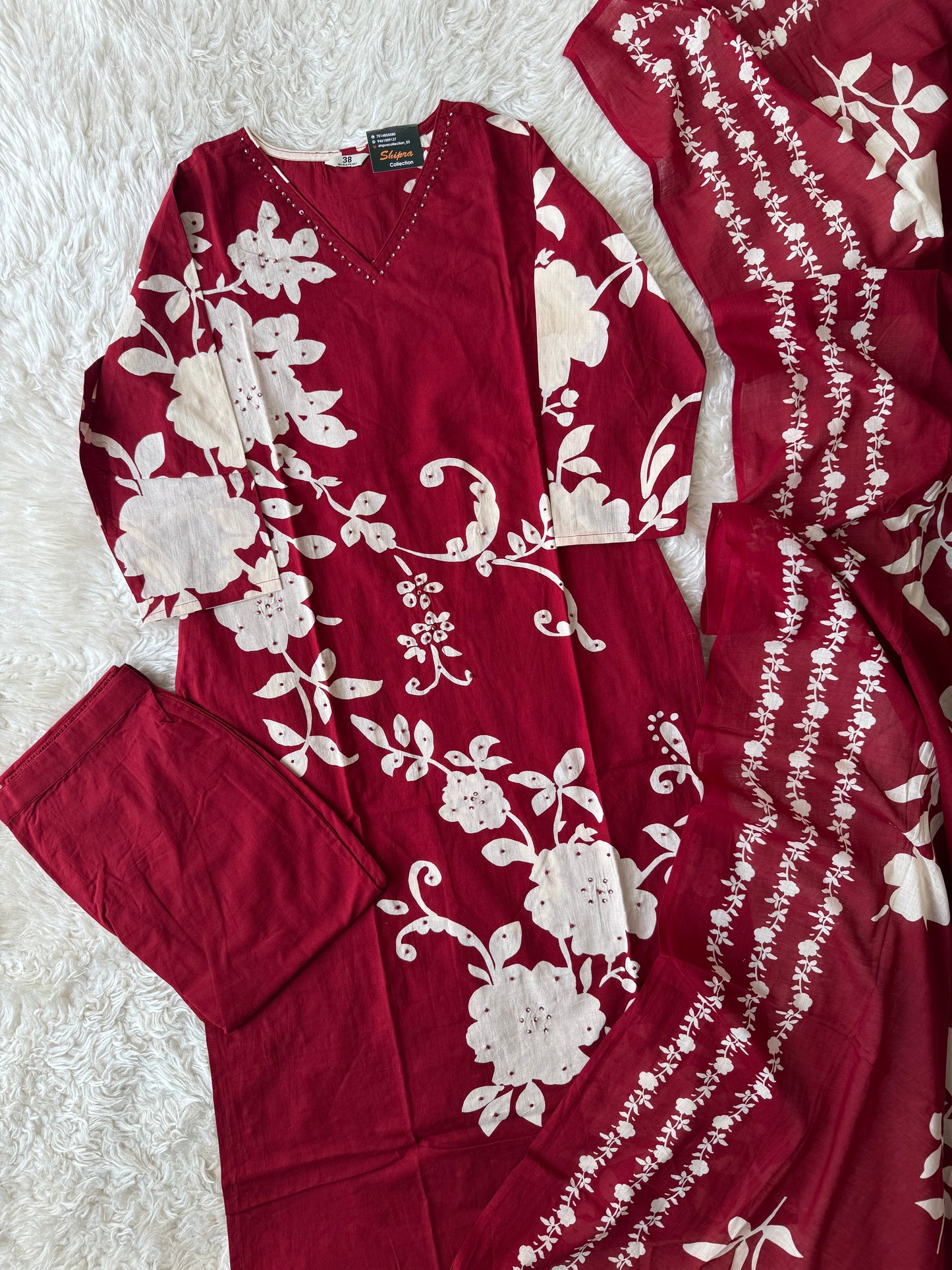 Premium Cotton Kurti Pant Dupatta Set