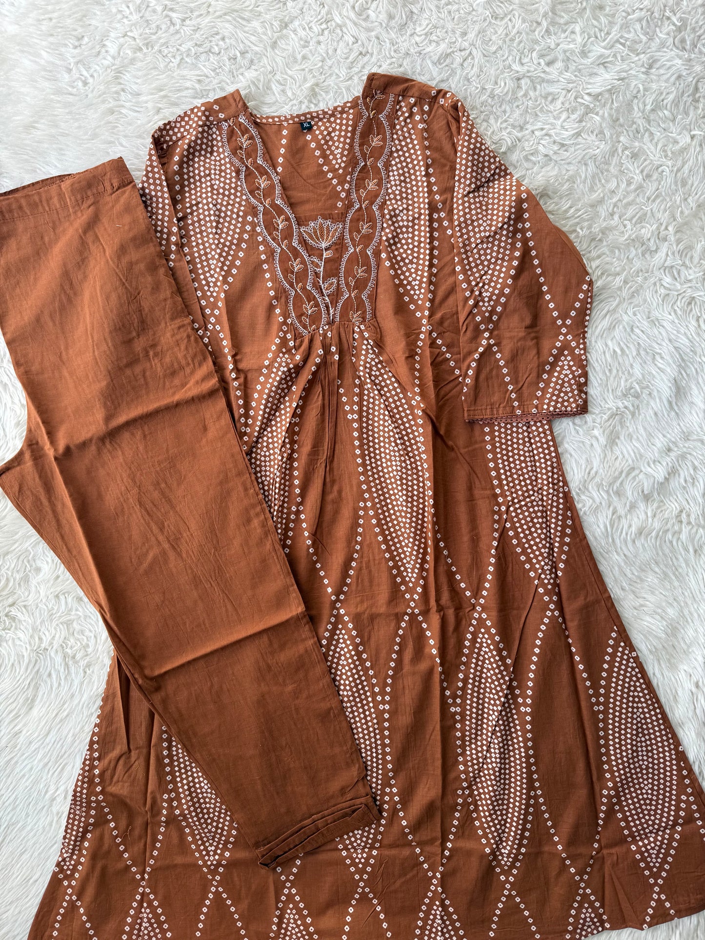 Cotton FLARE Kurti Pant Set