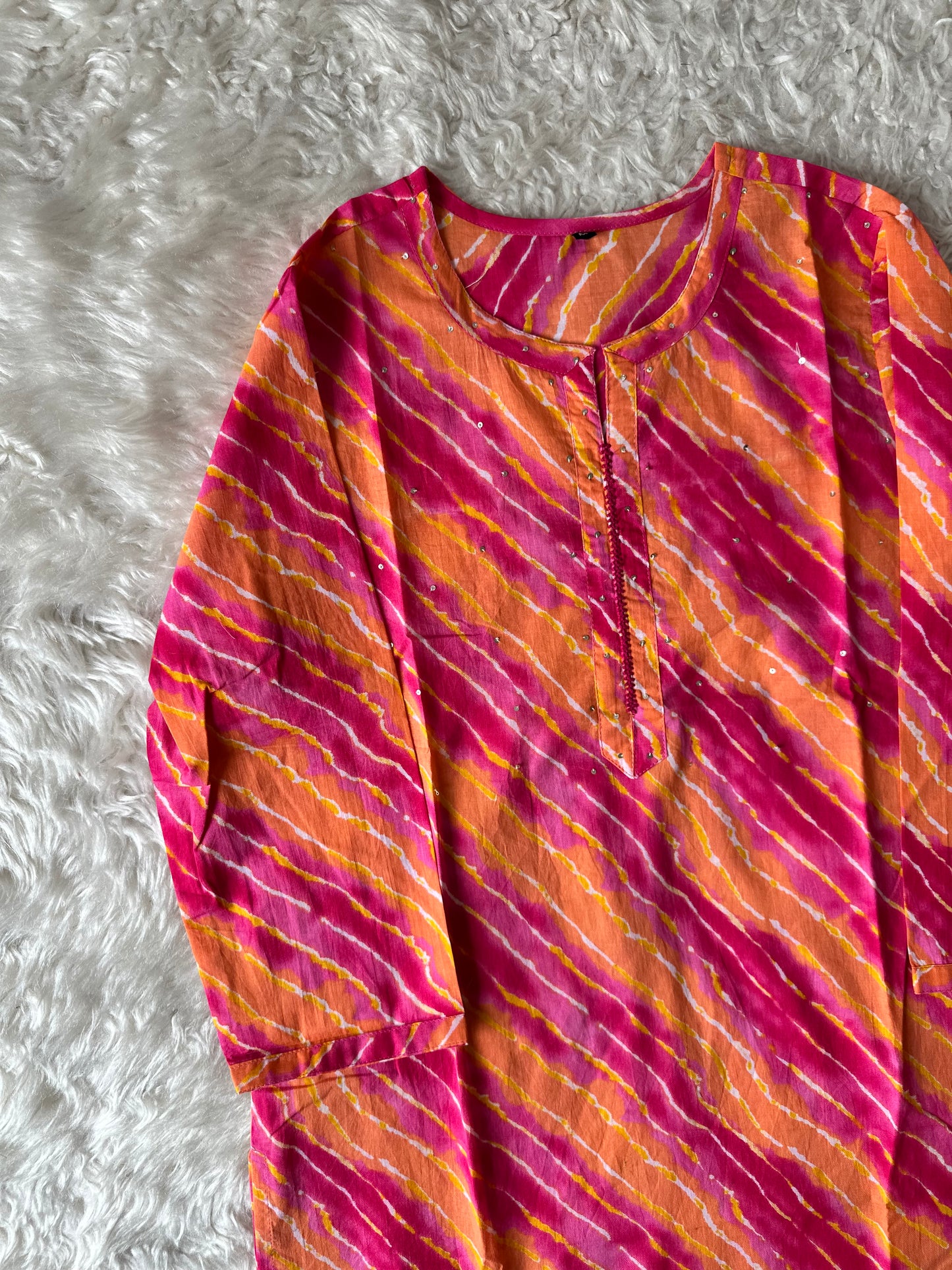 Premium Cotton Lehariya Kurti