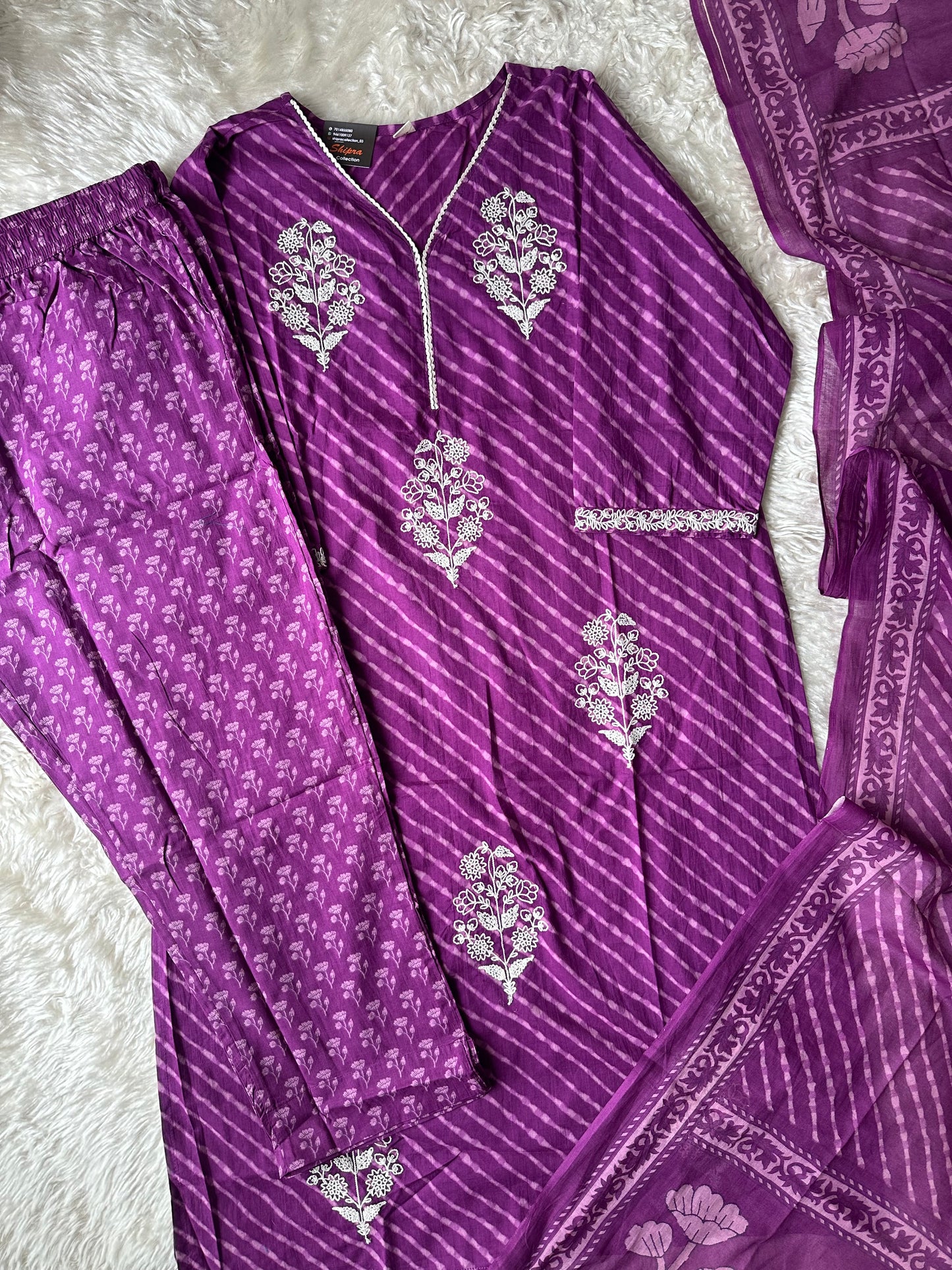 Premium Cotton Kurti Pant Dupatta Set