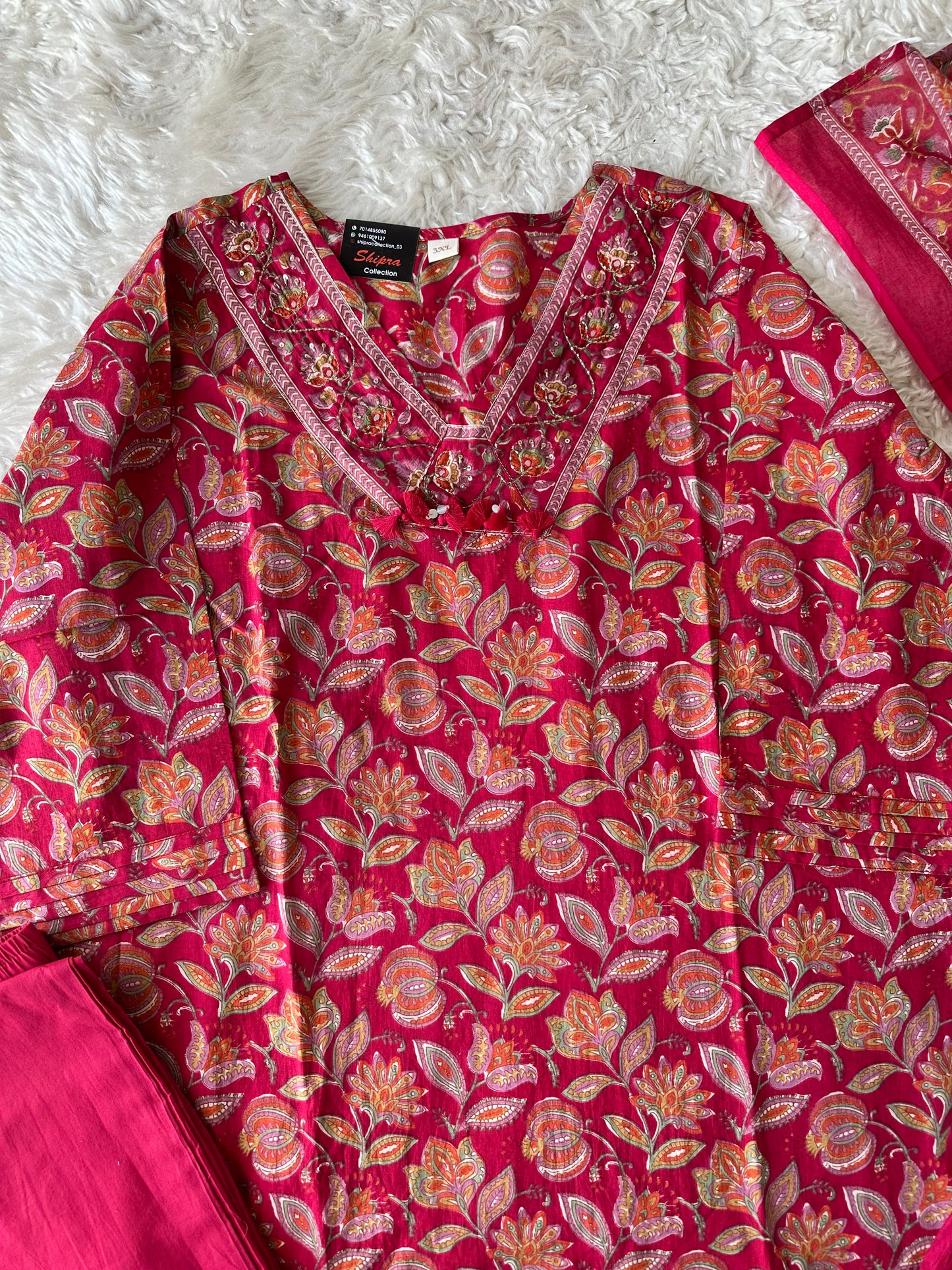 Premium Cotton Kurti Pant Dupatta Set