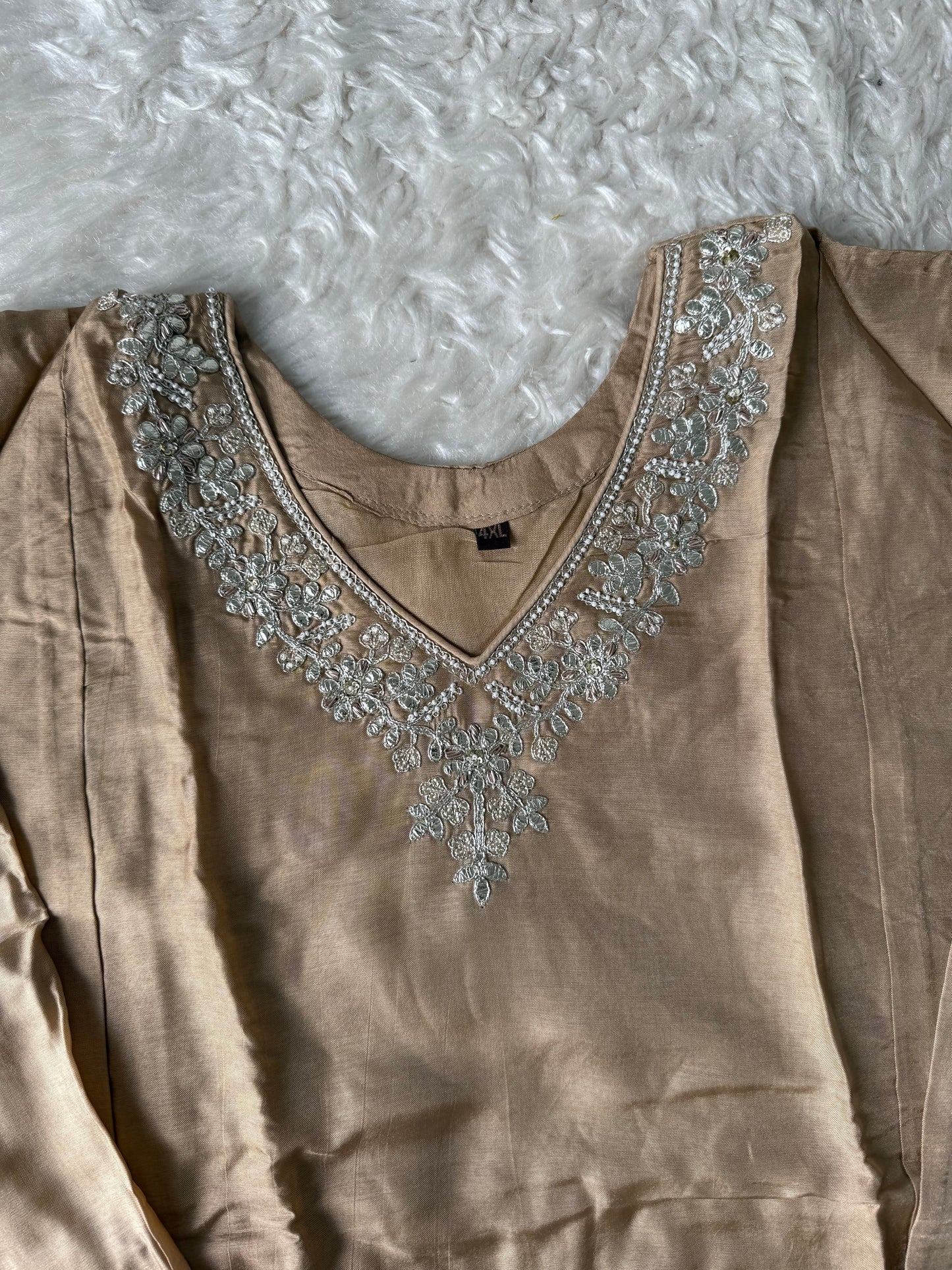 Plus Size Russian Silk Kurti Pant Dupatta Set