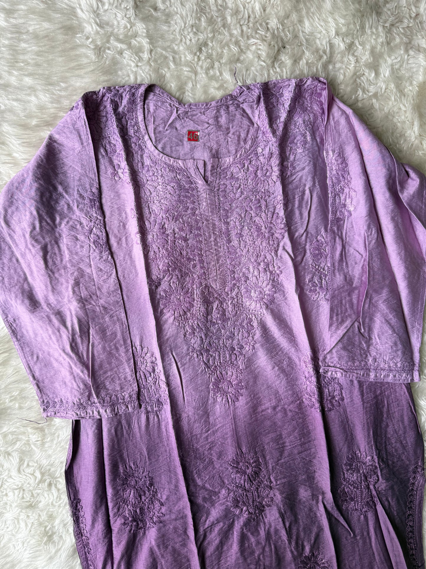 Muslin Silk Chikankari kurti