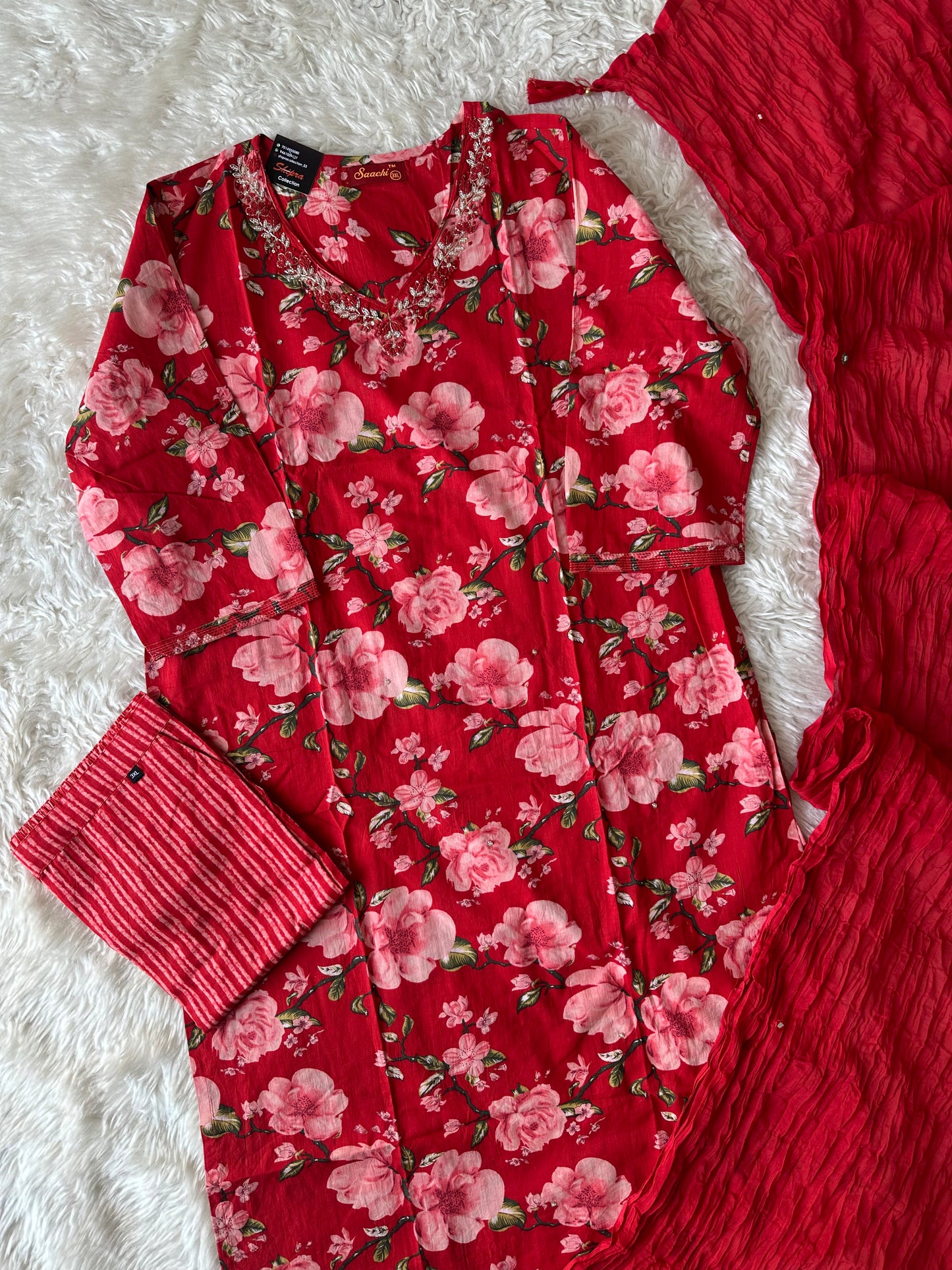 Premium Cotton Kurti Pant Dupatta Set