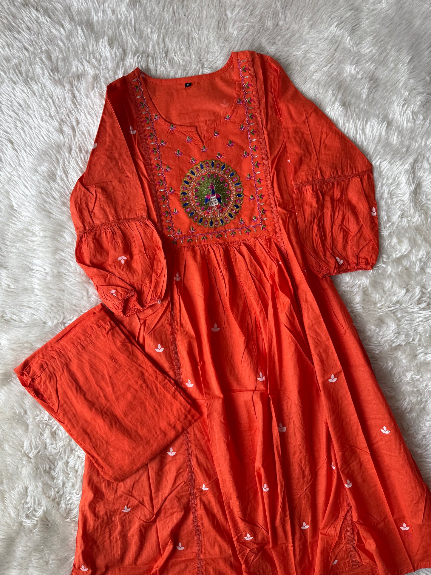 Cotton Flare Kurti Pant Set
