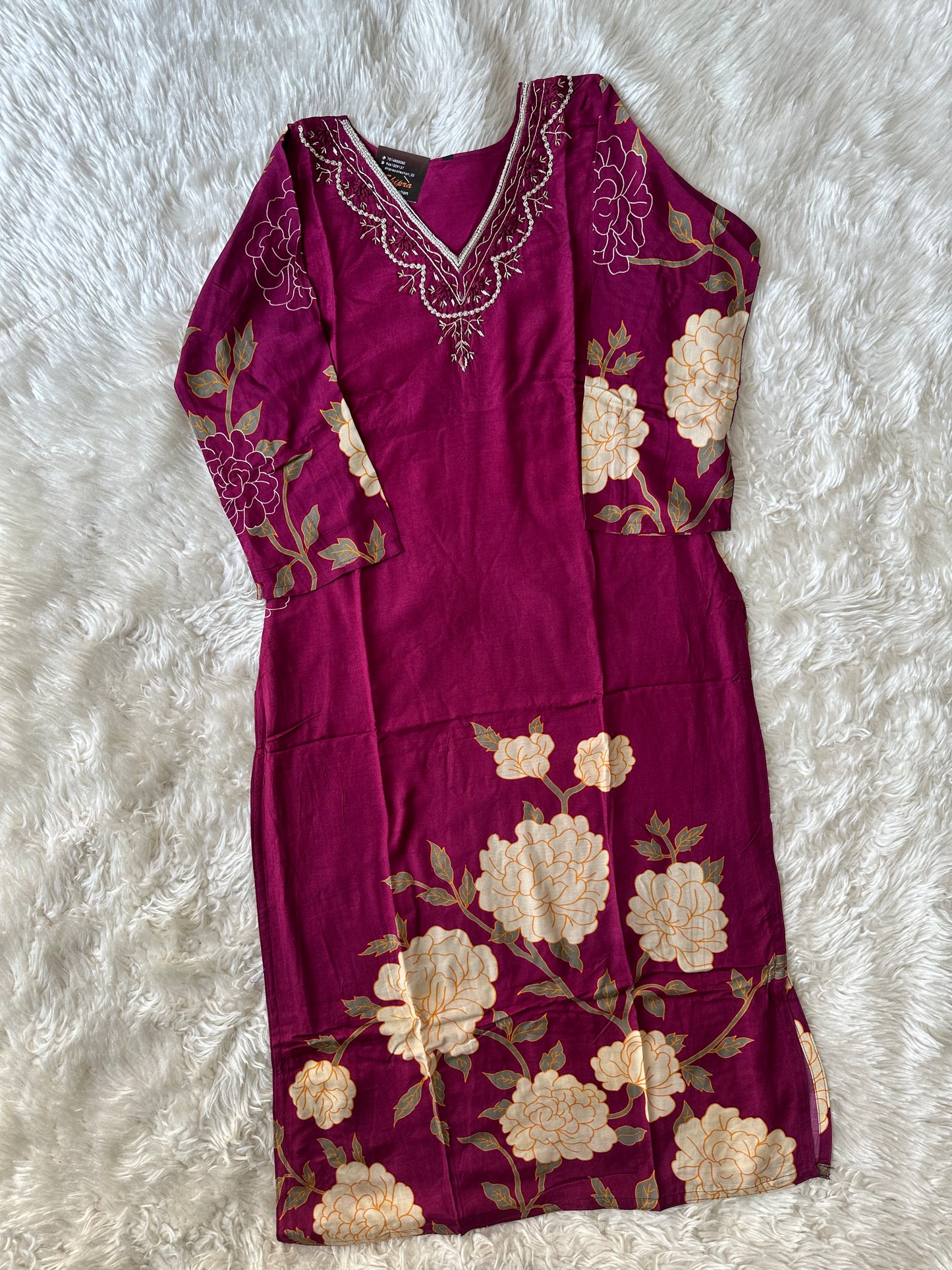 Pure Muslin Silk Kurti Pant Dupatta Set