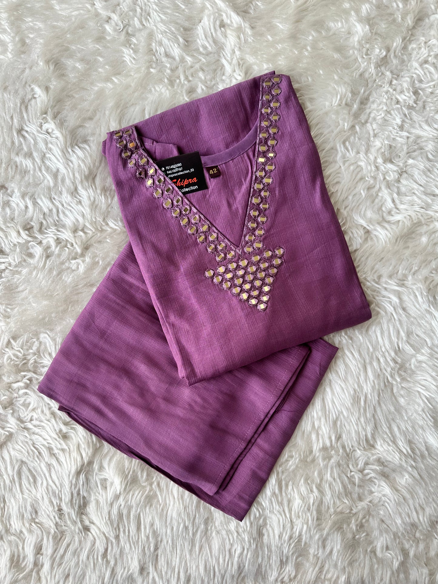 Pure Muslin Silk Kurti Plazo Set