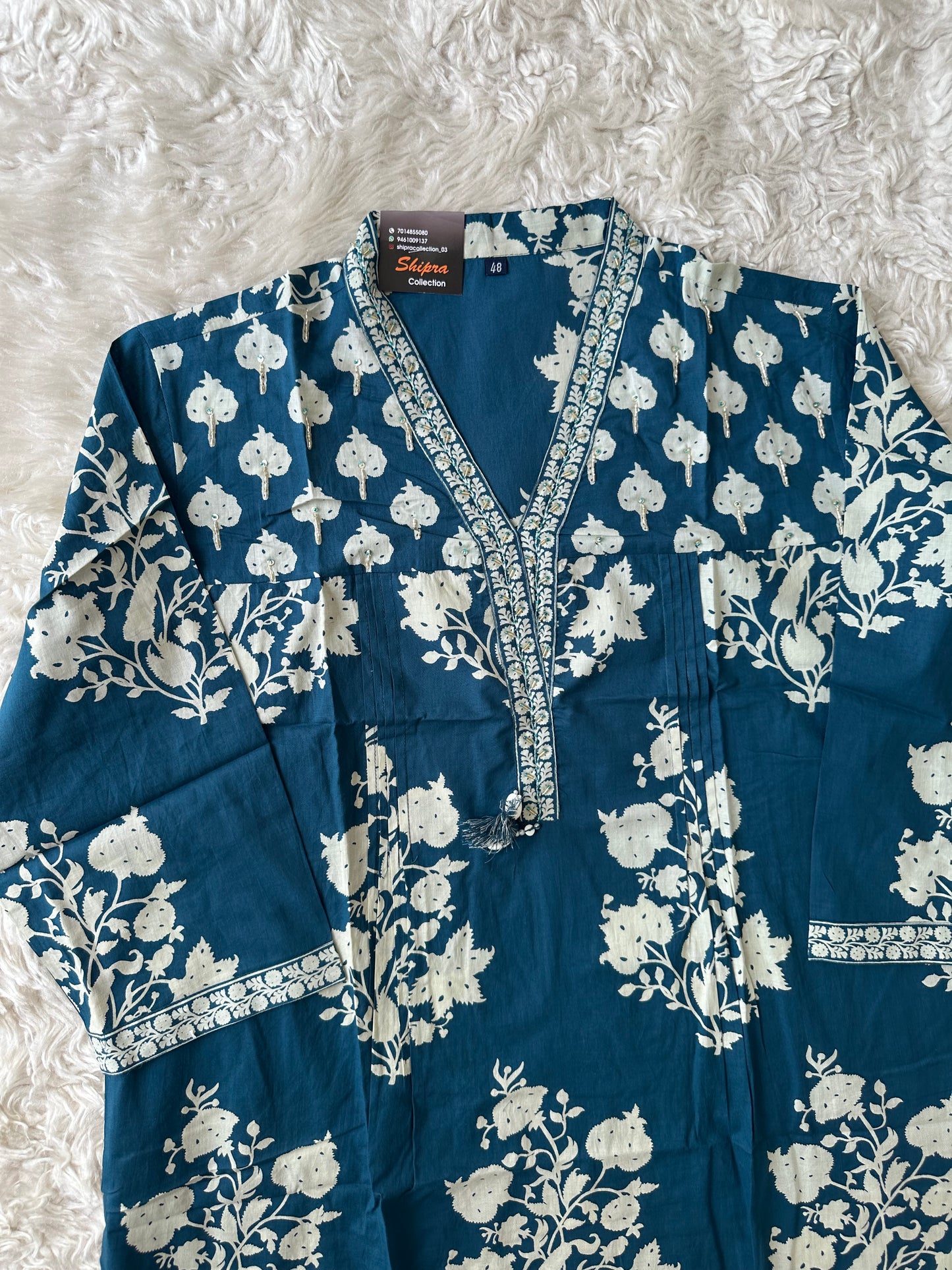 Breathable Cotton Kurti Pant Cotton Dupatta Set