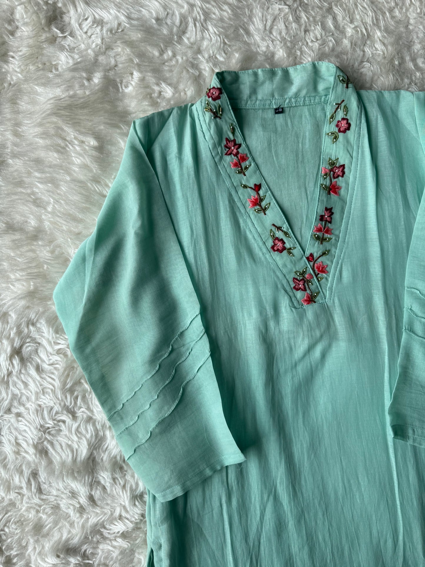 Pure Mul Chanderi Kurti Pant Dupatta Set