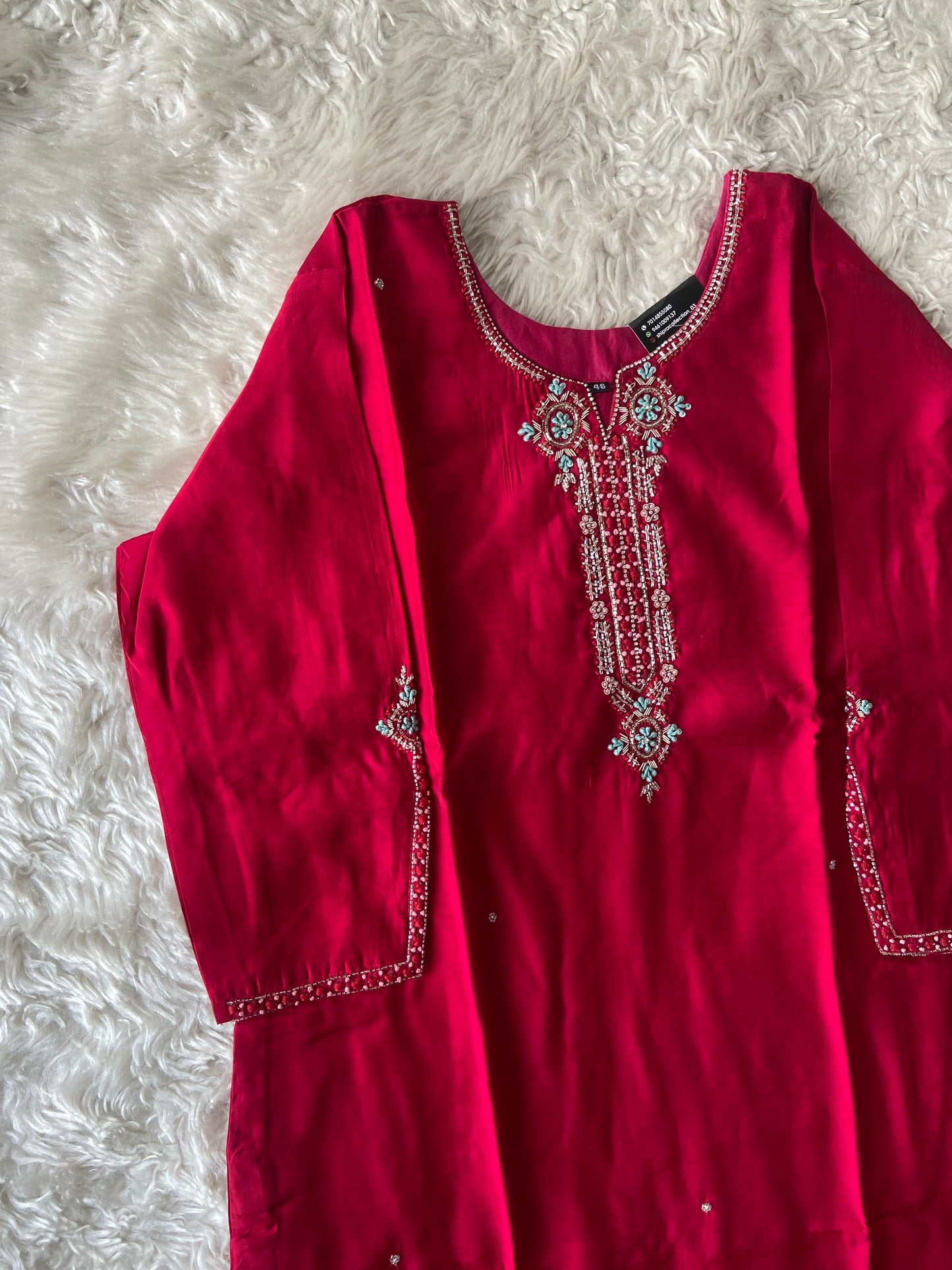 Plus Size Roman Silk Kurti Pant Dupatta Set