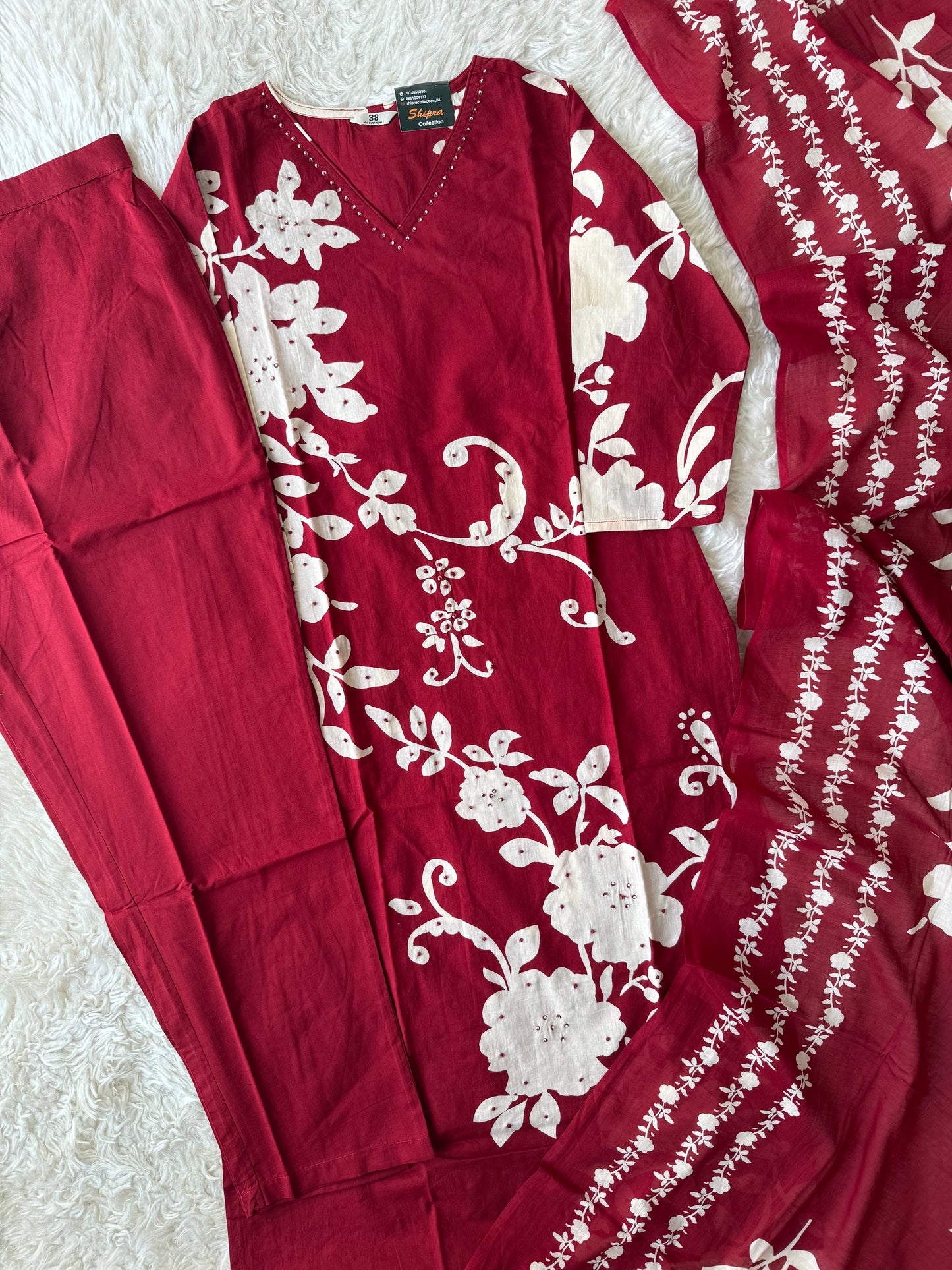 Premium Cotton Kurti Pant Dupatta Set