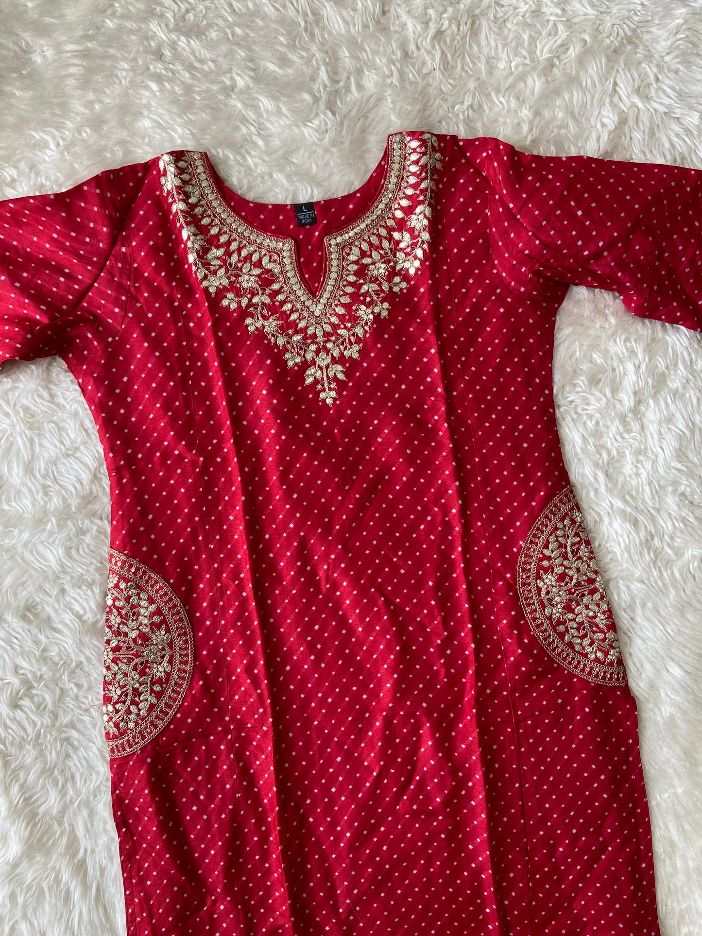 Russian Silk Kurti Pant Dupatta Set