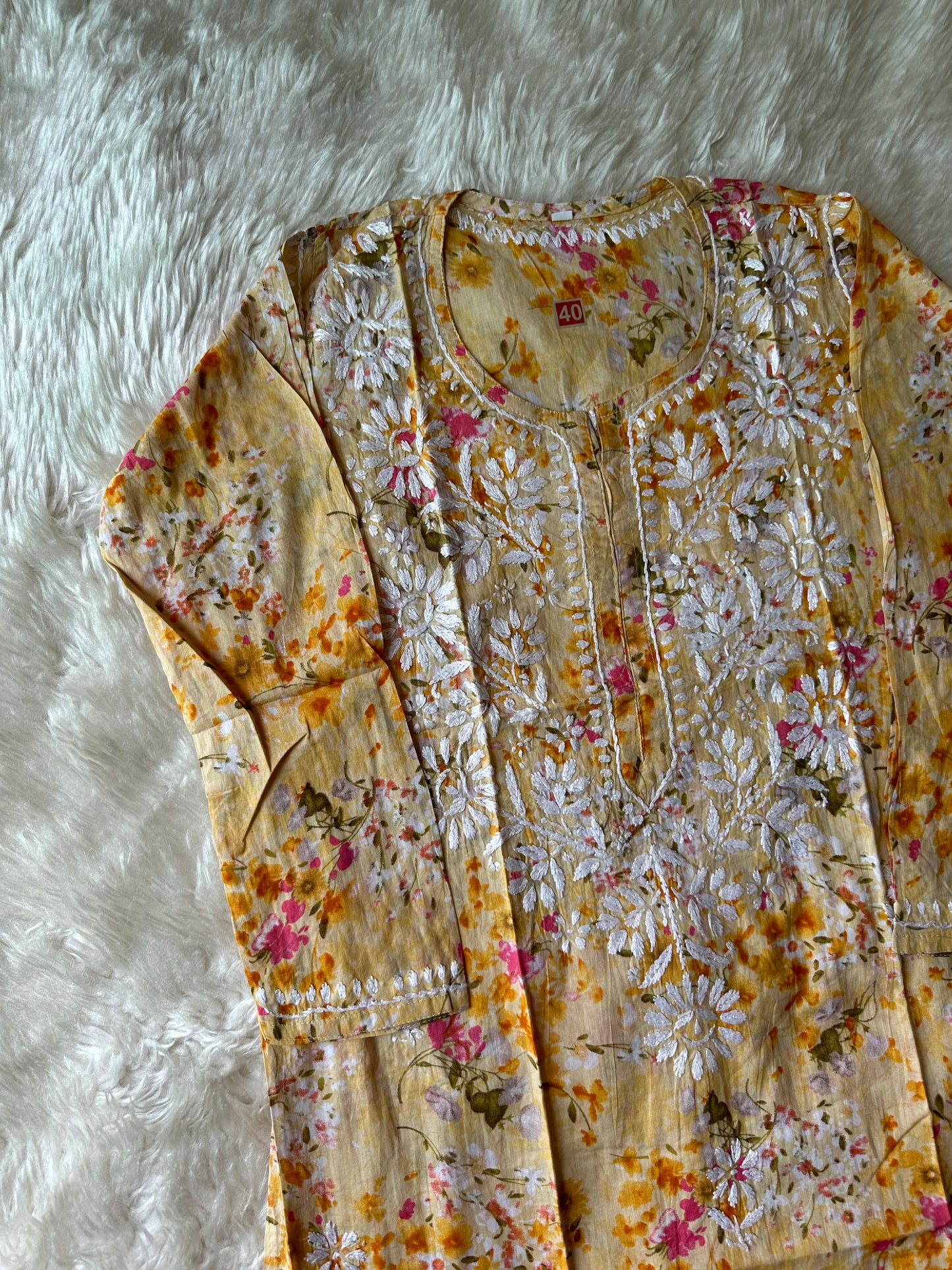 Mul Cotton Chikankari kurti