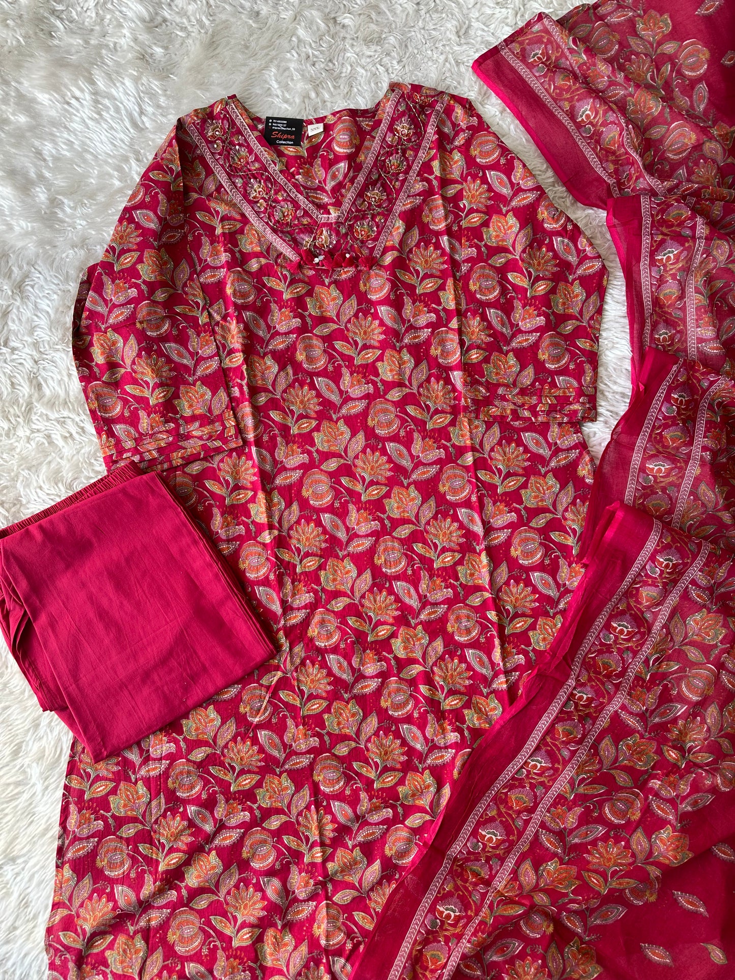 Premium Cotton Kurti Pant Dupatta Set