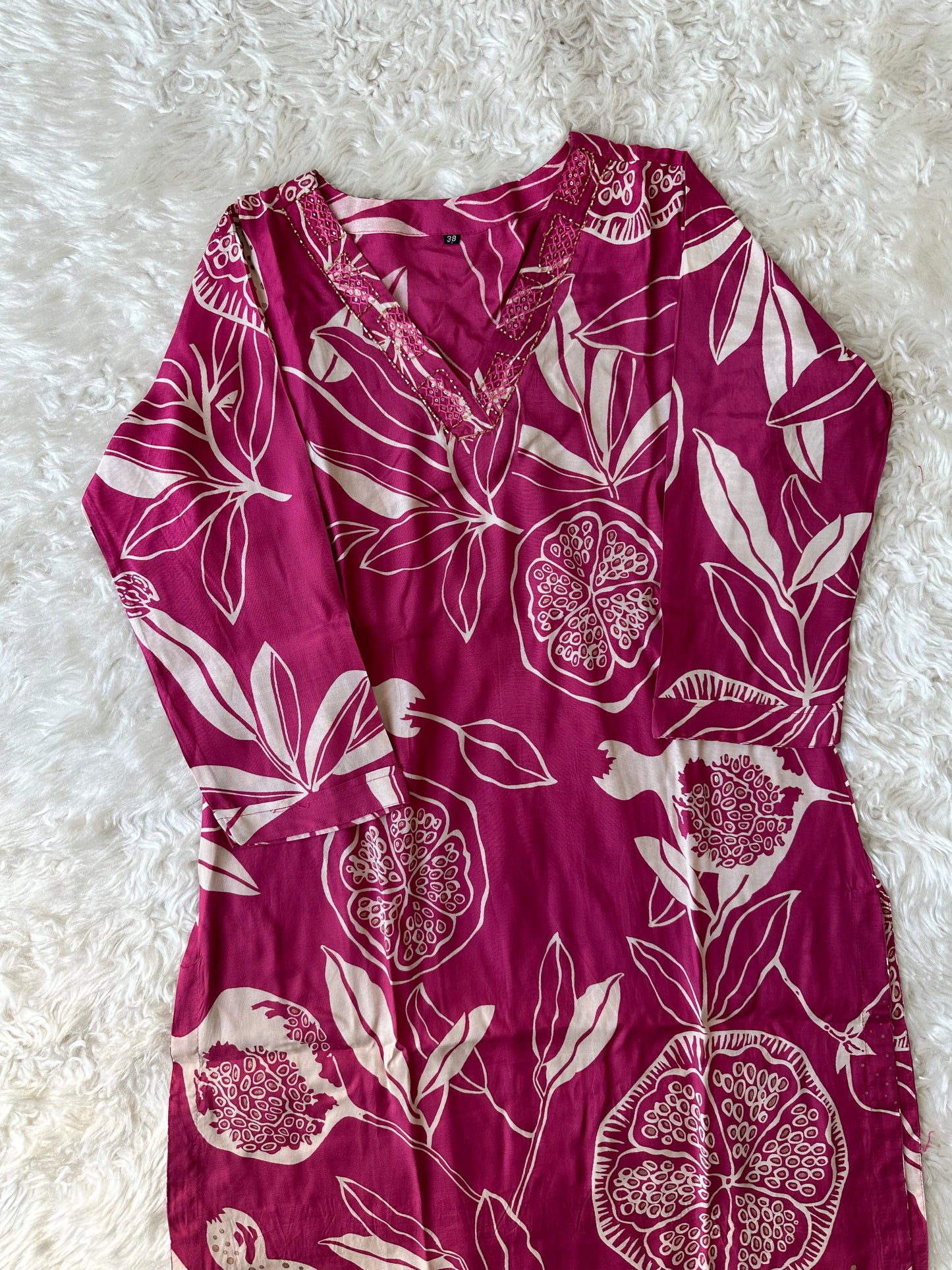 Crepe Silk Kurti Pant Set