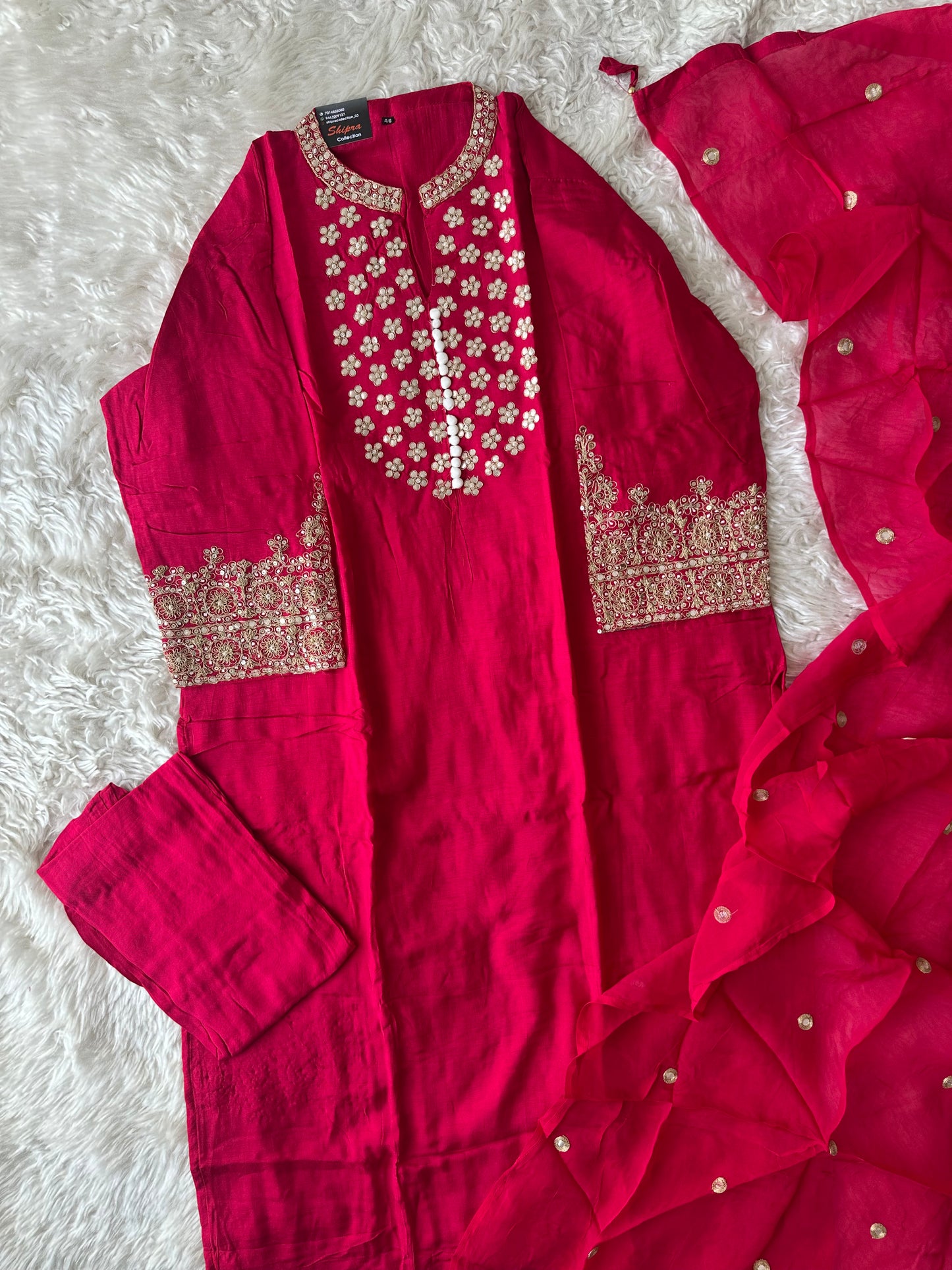 Dola Silk Kurti Pant Dupatta Set