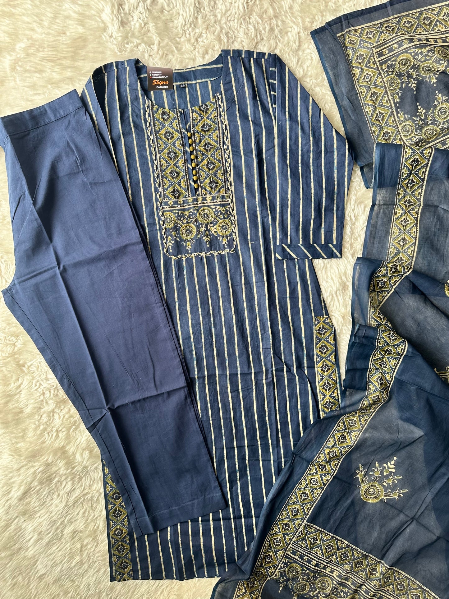 Premium Cotton Kurti Pant Dupatta Set