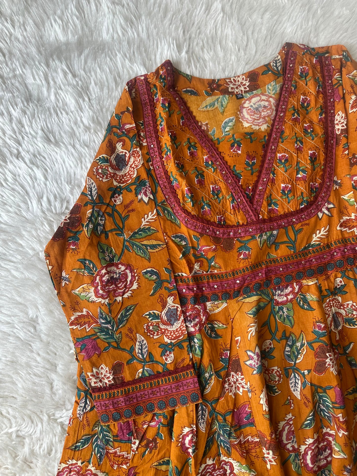 Premium Cotton FLARE Kurti Plazo Dupatta Set